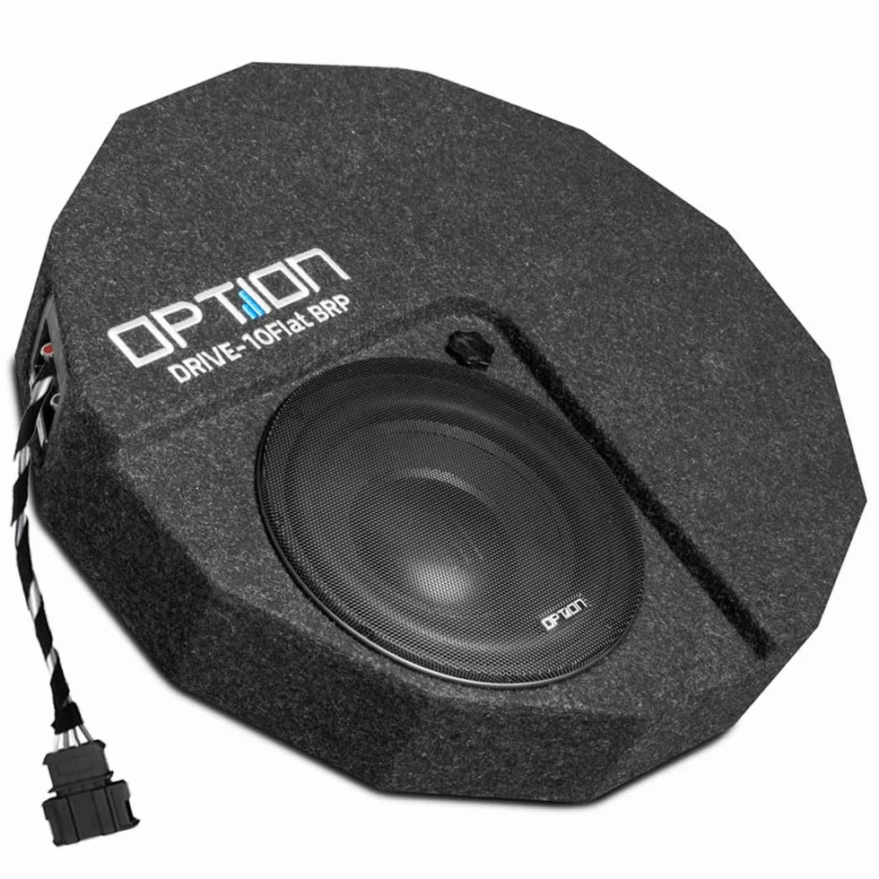 Option Subwoofer kompatybilny z VW Arteon, Tiguan, Passat, Golf 8 (system dźwiękowy H/K fabrycznie) 100% Plug & Play DRIVE10FLAT-BRP subwoofer na koło zapasowe