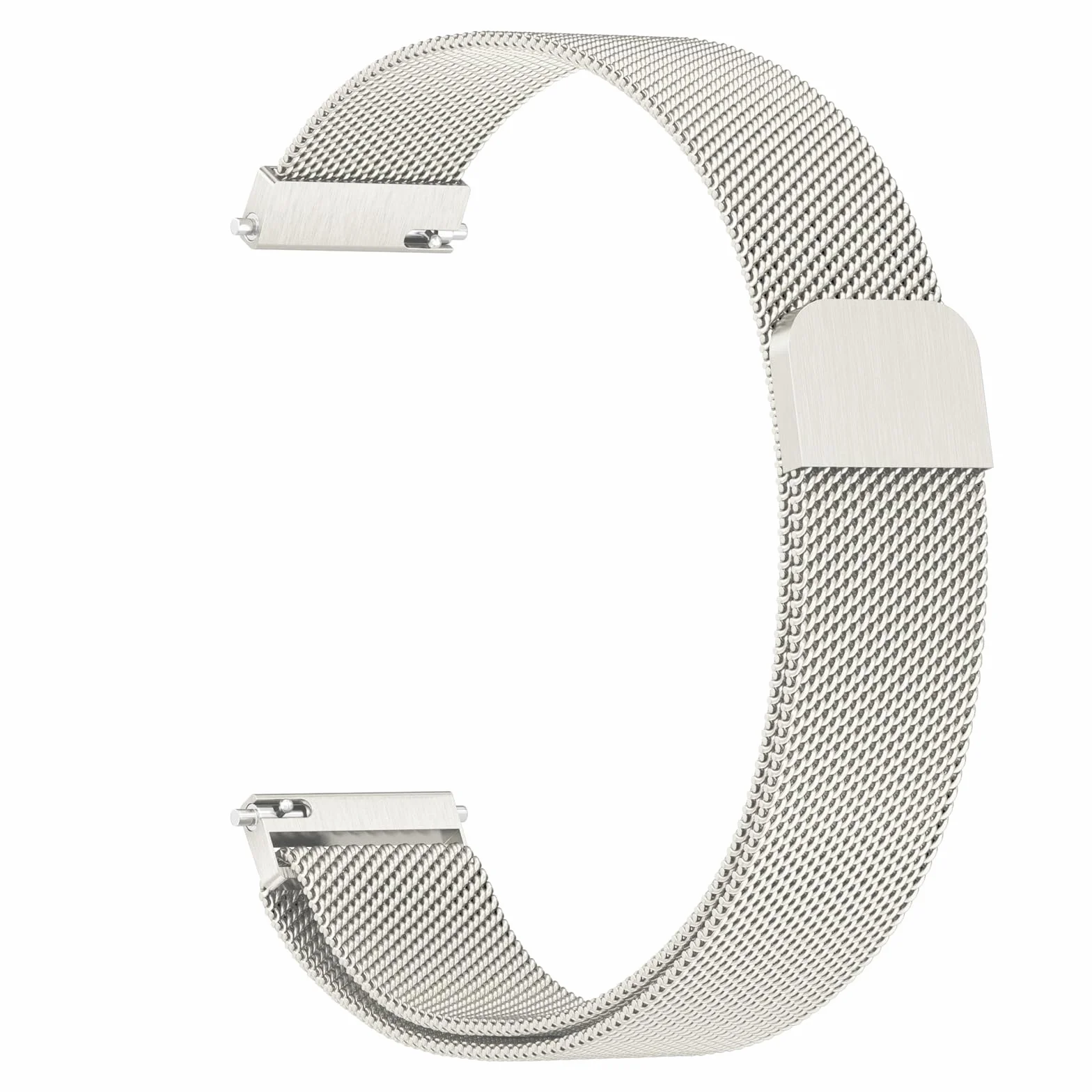 Amzpas Bransoletka do zegarka Garmin Vivoactive 4S/Venu 3S/Venu 2S / Vivomove 3S, dla kobiet i mężczyzn, 18 mm, stal nierdzewna, metalowa bransoletka zamienna do Garmin Forerunner 255S/265S