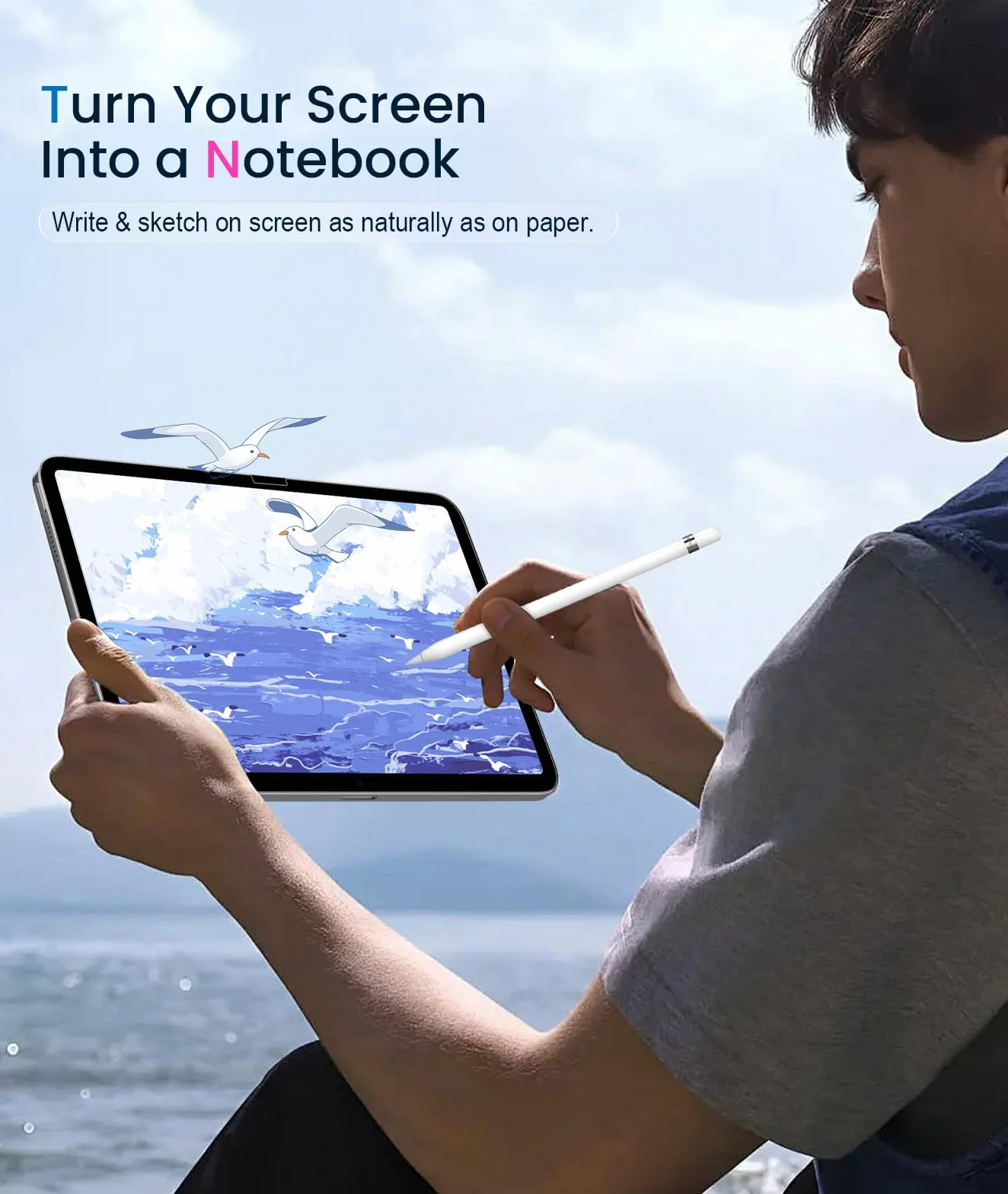 TiMOVO 1 Pack Magnetyczna folia ochronna do iPad A16 11th /10th Generation, wielokrotnego użytku, zdejmowana matowa folia, nieoślepiająca, rysowanie jak na papierze