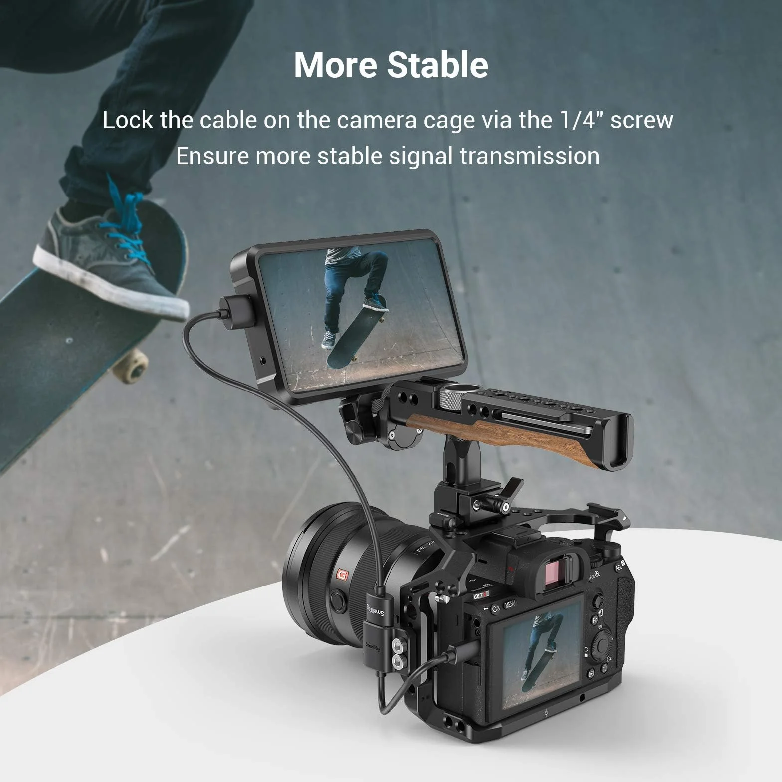SMALLRIG Adapter kablowy 4K 4K@60Hz, męski konwerter mikro typu D na żeński typu A, dla Sony A7R IV / A7RIII/ A7III/ A7II/ A7RII, dla Fujifilm X-T2/ X-T3, długość kabla 8 cm/3 cale - 3021
