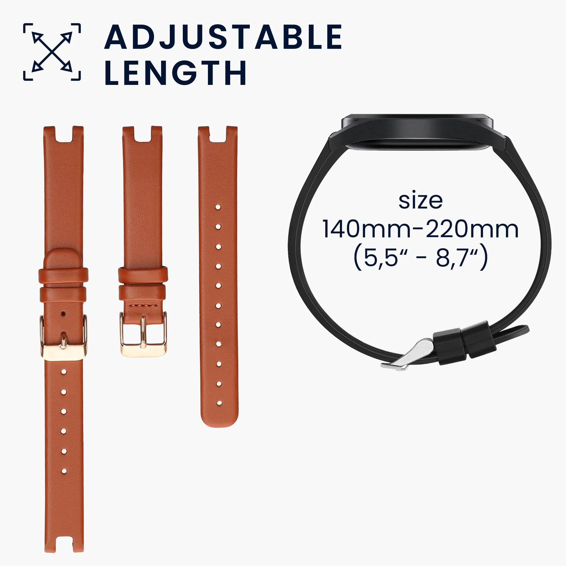 kwmobile Pasek z prawdziwej skóry do Garmin Lily Sport, zamiennik fitness tracker, 16 mm, skóra