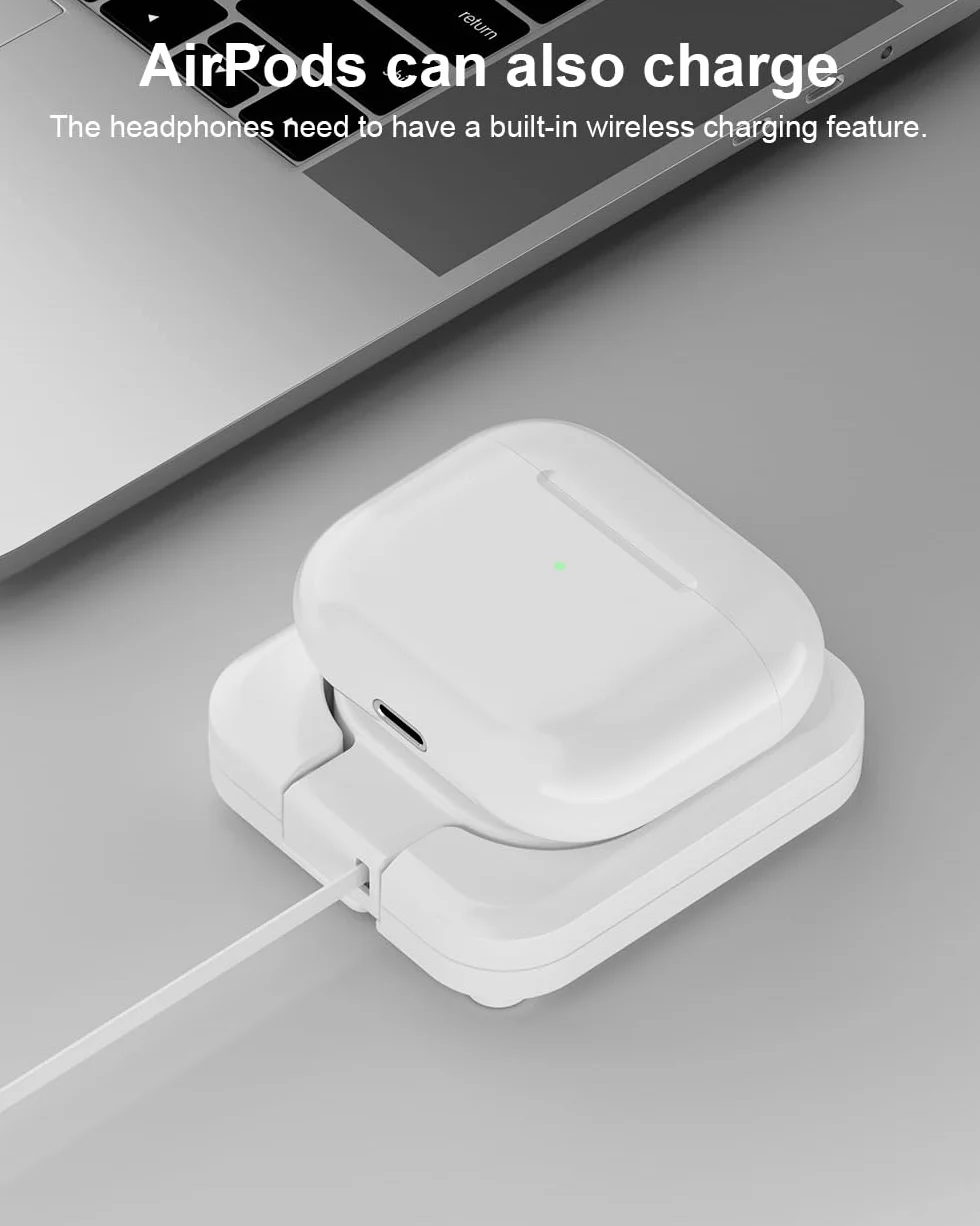 Magnetyczna stacja ładująca Apple Watch, 5 W, bezprzewodowa, szybka ładowarka iWatch z kablem USB C, tryb nocny, do Apple Watch Ultra 2/10/9/8/7/6/SE/SE2/5/4/3/2, przenośny, podróżny, chowany, biały