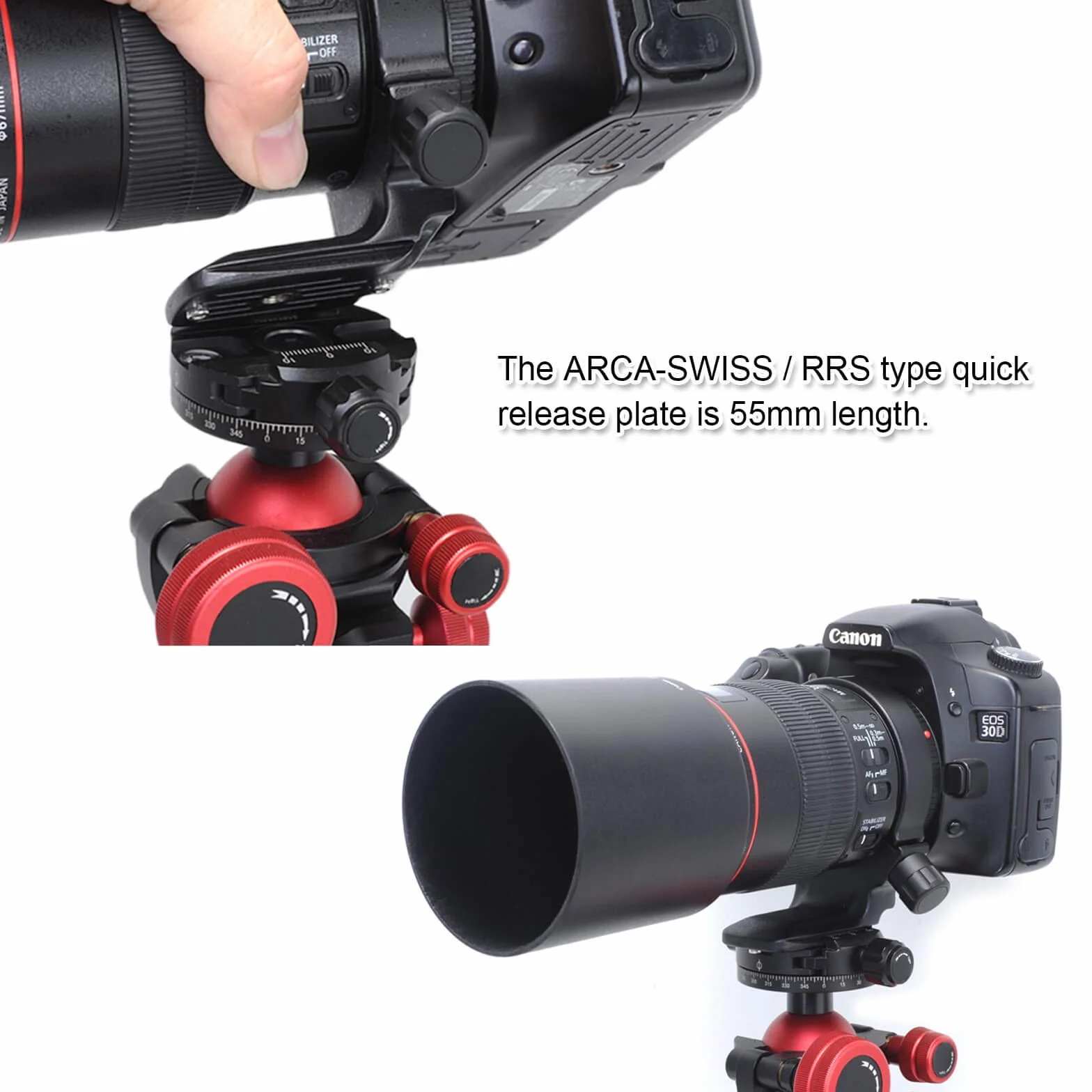iShoot Obrabiana CNC średnica 68 mm pierścień do montażu na statywie kołnierz obiektywu do Canon EF 100 mm f/2,8 l makro IS USM, wbudowana płyta szybkiego uwalniania 55 mm kompatybilna z głowicą