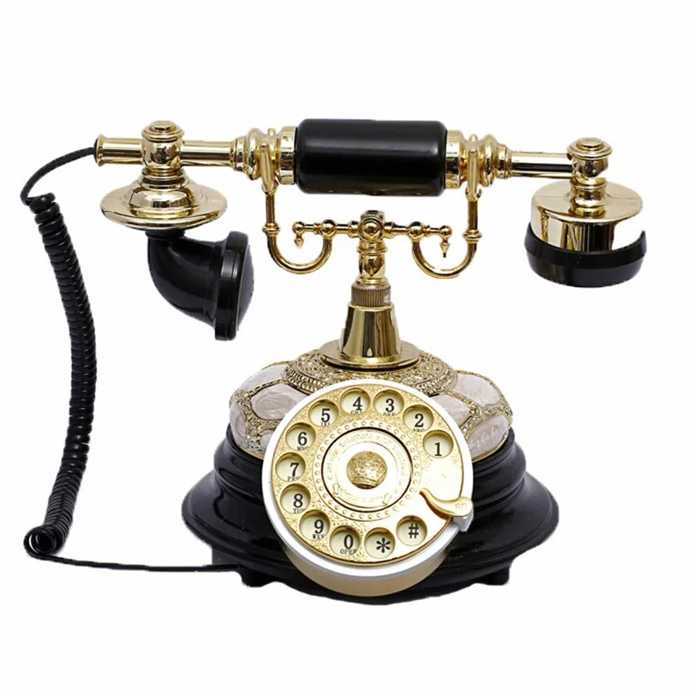 Telefon Stacjonarny Do Domu I Biura, Telefon Z Tarczą Obrotową, Telefon Stacjonarny W Stylu Retro, Telefon Stacjonarny Do Domu I Wystroju Wnętrz, Czarne, Kreatywne T