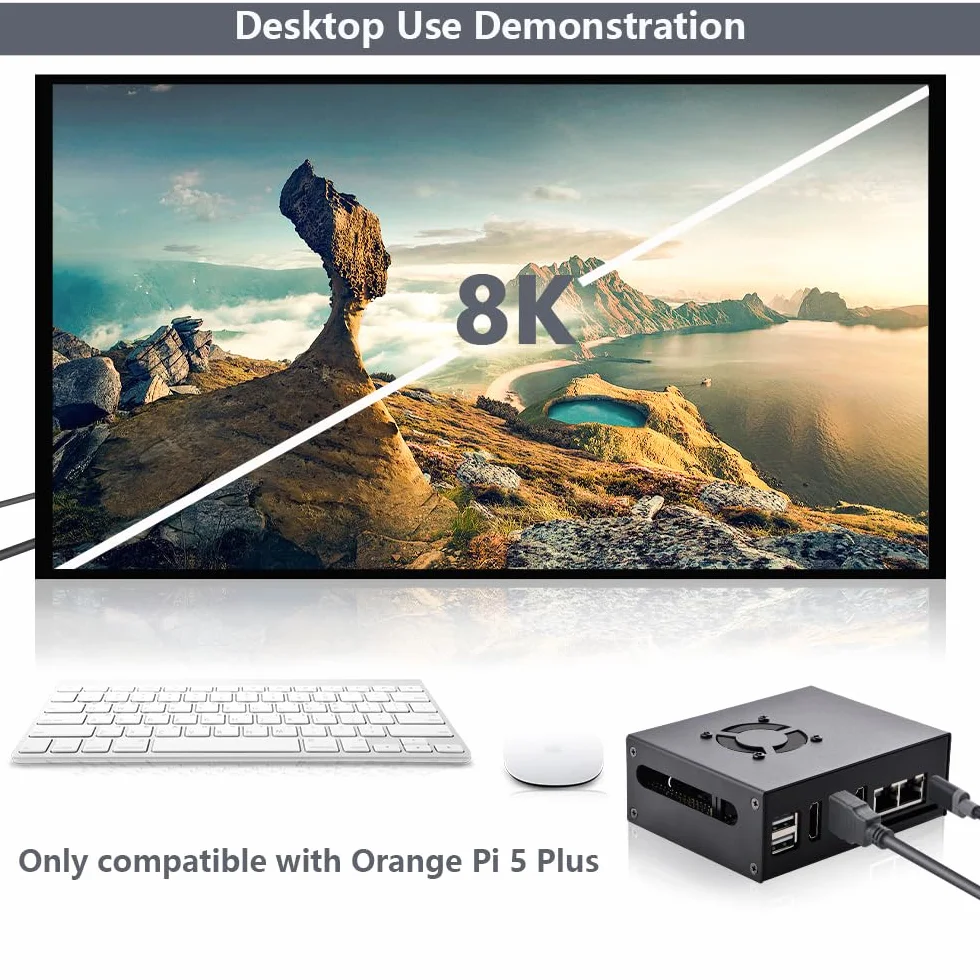Orange Pi 5 Plus Metalowa Obudowa z Wentylatorem 40mm i Radiatorami
