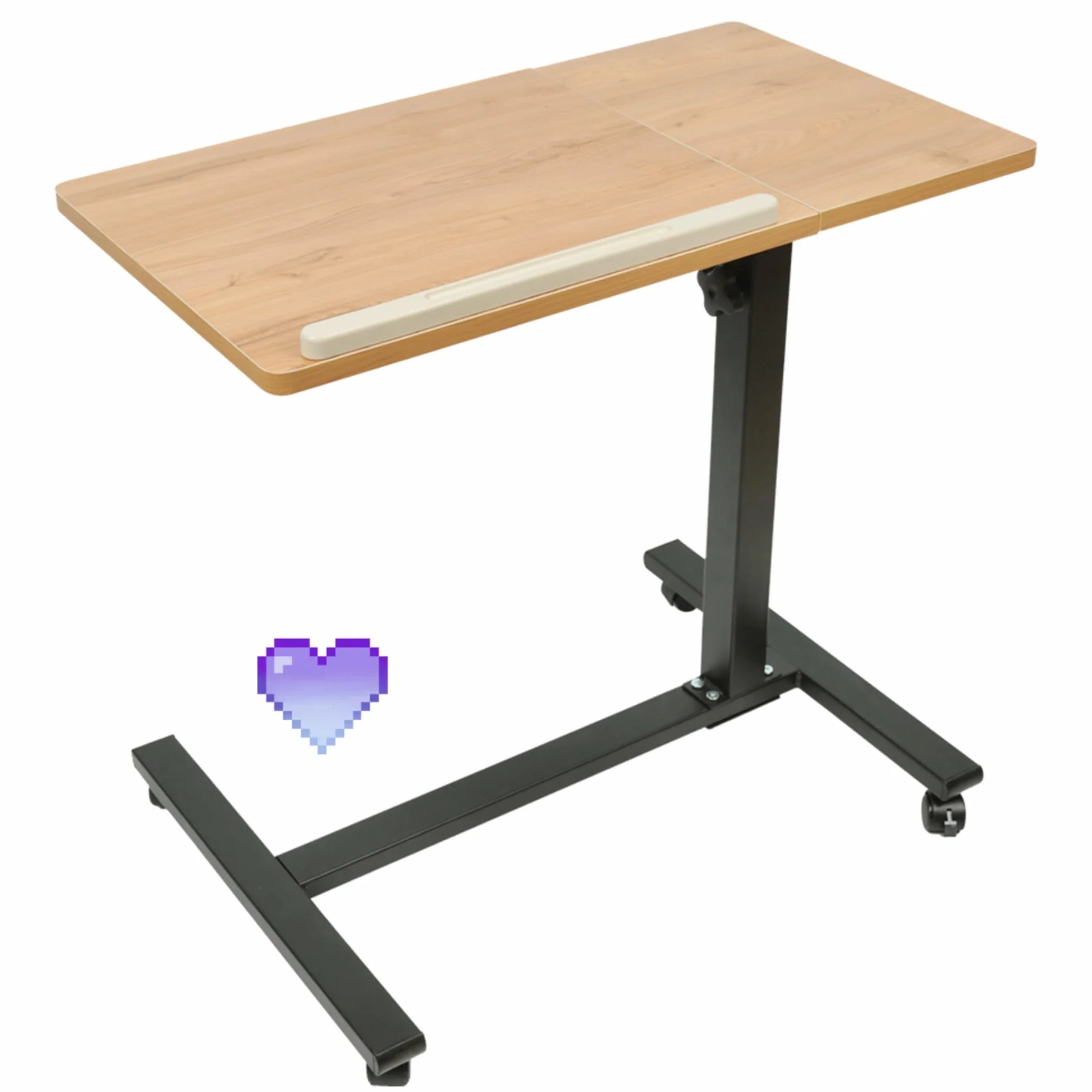 Stolik do laptopa z regulacją wysokości kółek Składany stojak H x szer. x gł.: 60 x 34,5 x 58-90 cm, stół do komputera Wysokość drewna, biurko (60 x 34,5 x 58-90 cm (kolor drewno)