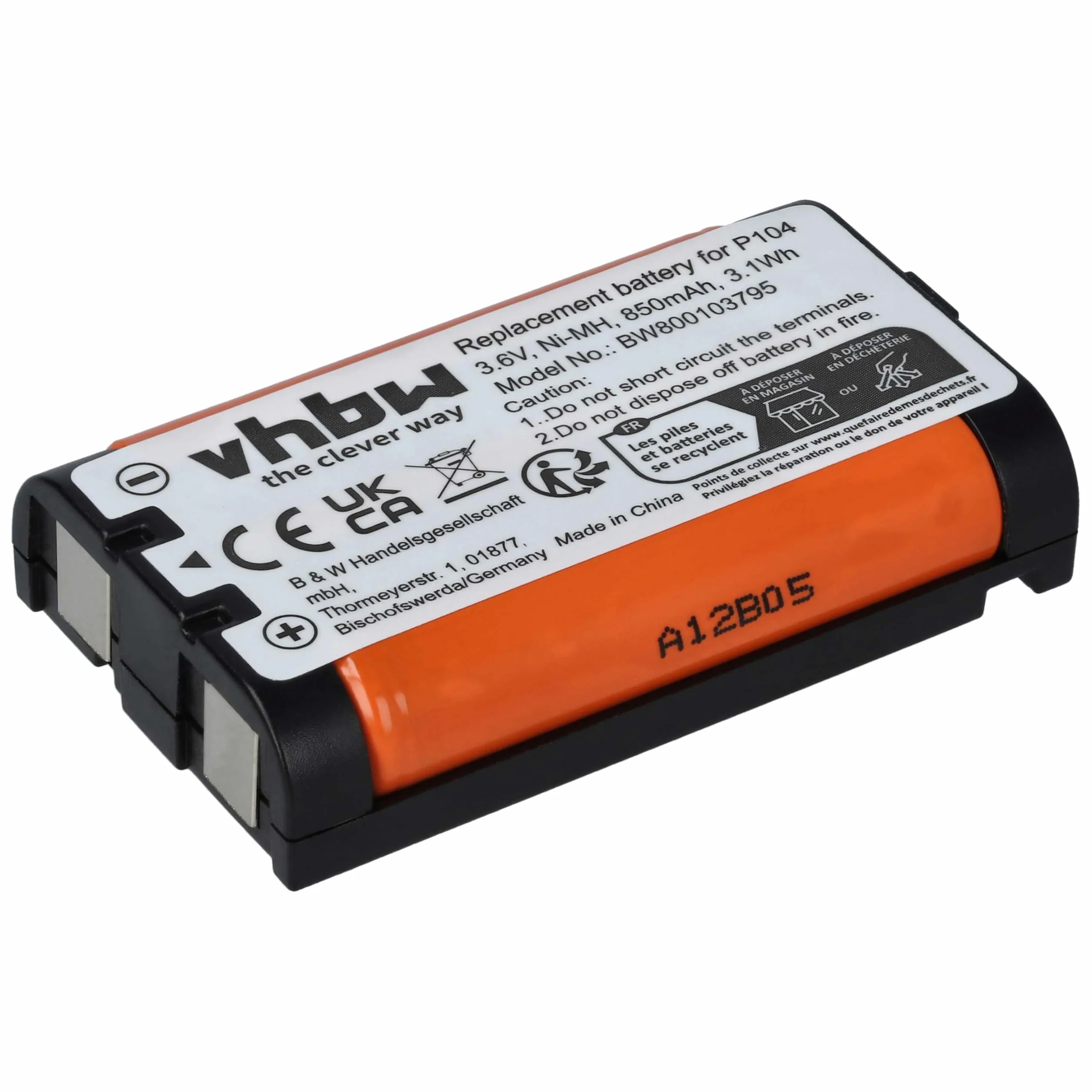 vhbw Bateria zamienna do GP85AAALH3BXZ HHR-P104 HHR-P104A P104A/1B Type 29 850 mAh 3,6 V NiMH
