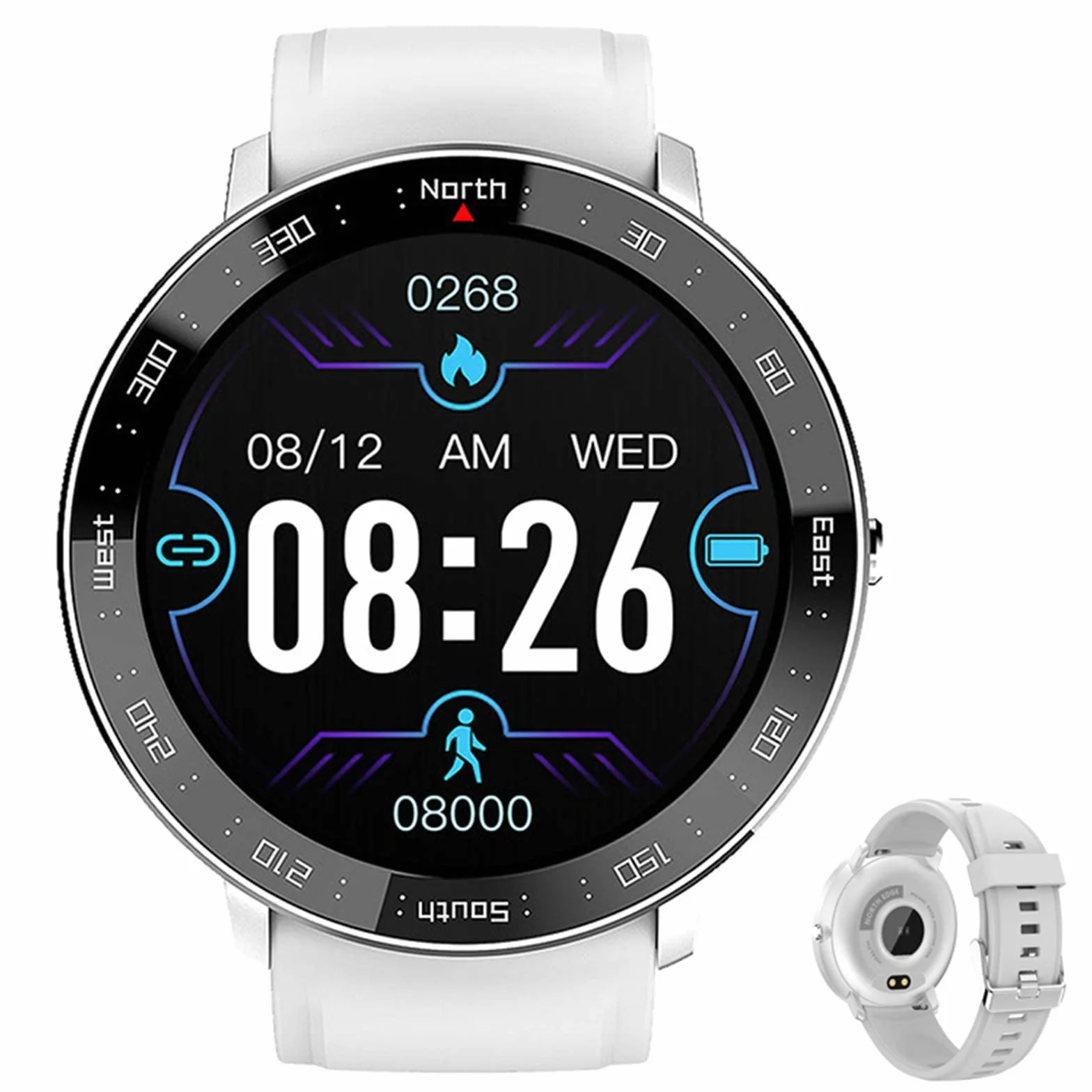 Inteligentny zegarek Monitor aktywności IP68 Wodoodporny zegarek fitness Bluetooth Wielofunkcyjny zegarek sportowy dla mężczyzn i kobiet Kompatybilny z iOS i Androidem (czarny) little surprise