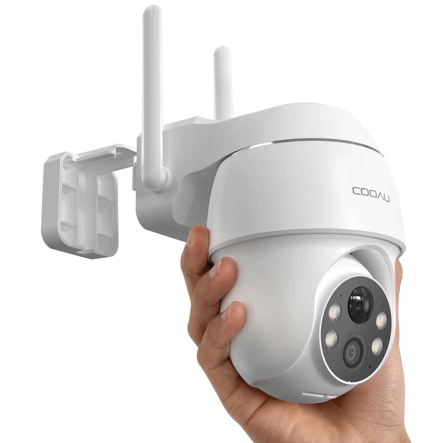 COOAU 2K kamera monitoringowa zewnętrzna z akumulatorem, 355°/90° obrotowa, bezprzewodowa kamera WLAN IP na zewnątrz z noktowizorem w kolorze, wykrywaniem osób/ruchu, wodoodporna IP66, pamięć w