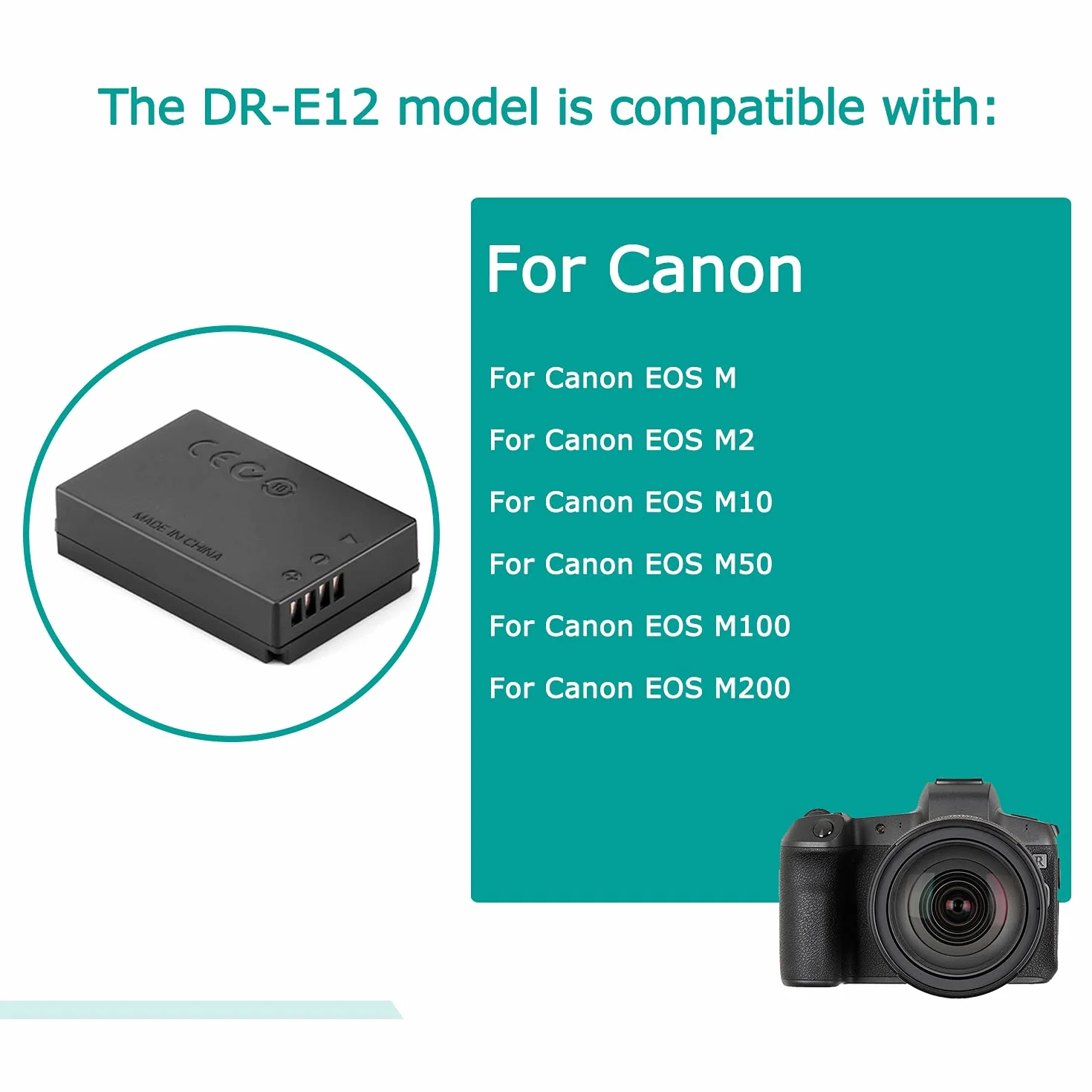 DR-E12 LP-E12 Dummy Bateria + Kabel USB 5V-8.4V ACK-E12 Sterownik do Canon EOS M EOS M2 M10 M50 M100 M200