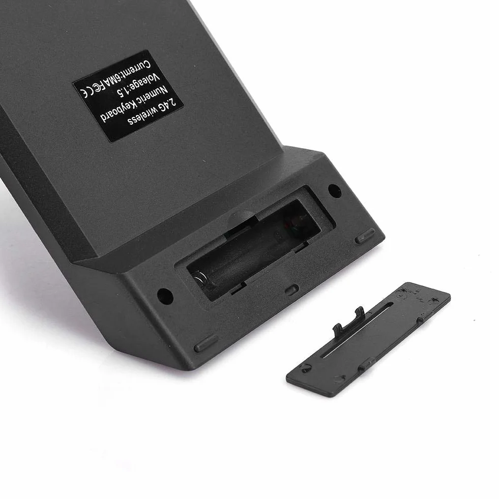 Bezprzewodowa klawiatura numeryczna Mini przenośna klawiatura cyfrowa Numpad USB 2.4GHz 18 kluczowych klawiatur księgowych na PC/Desktop(czarny)