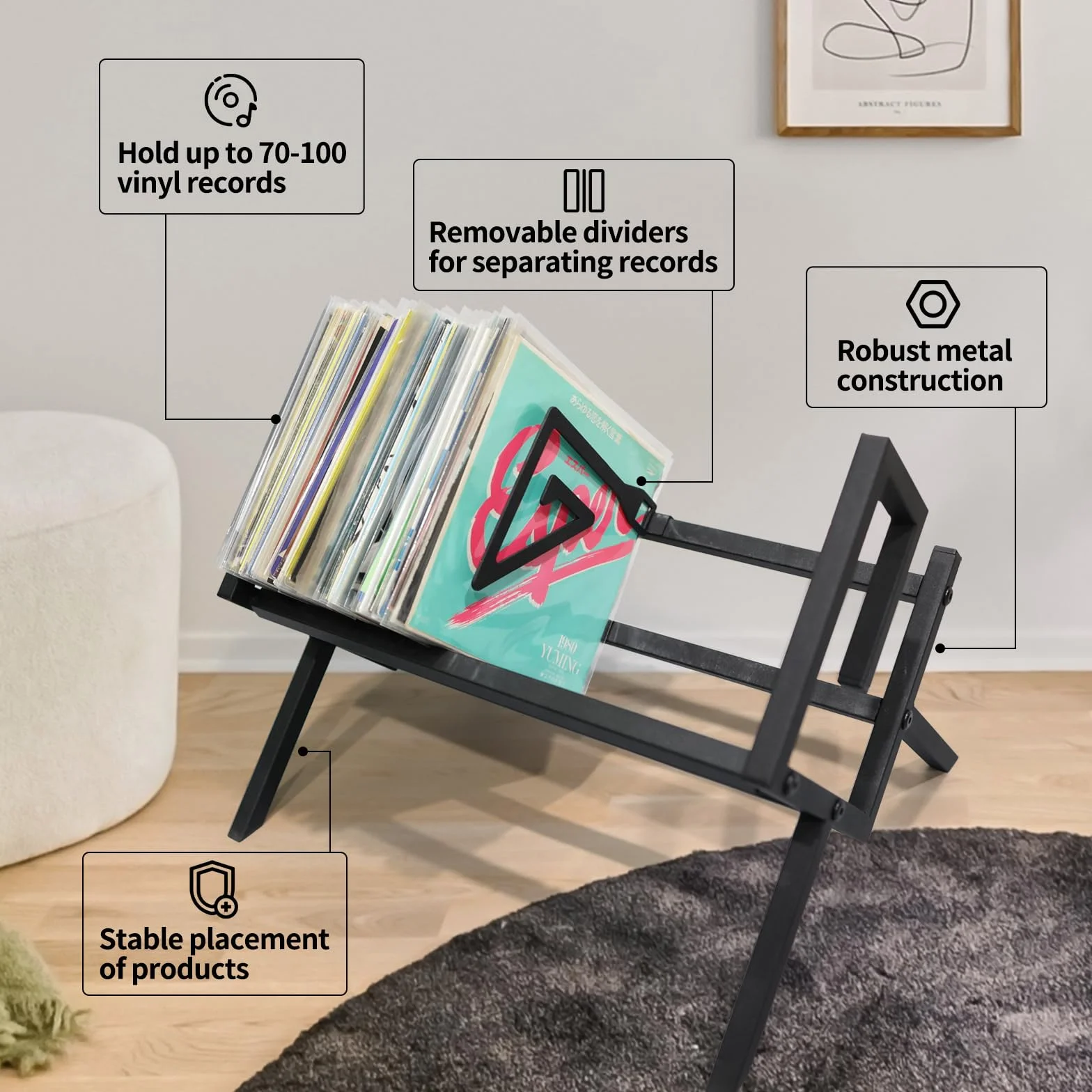 Stojak do przechowywania płyt CD CD Display Frame Magazine Placement Rack For Arrangement Metal Desktop Creative Bookshelf Record Storage Rack Stojak na płyty(Mały)
