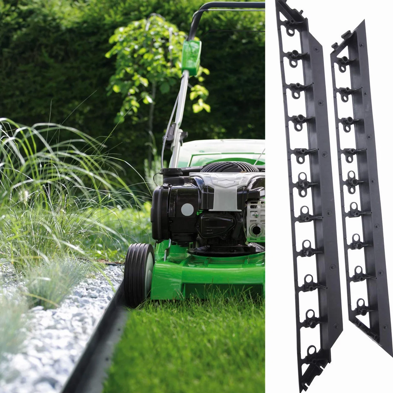 GARDENIX obrzeże do trawnika, rabaty i kostki brukowej, krawędź do koszenia + 3 gwoździe na metr (Rim 90°, 55 mm x 140 mm, 4 m)