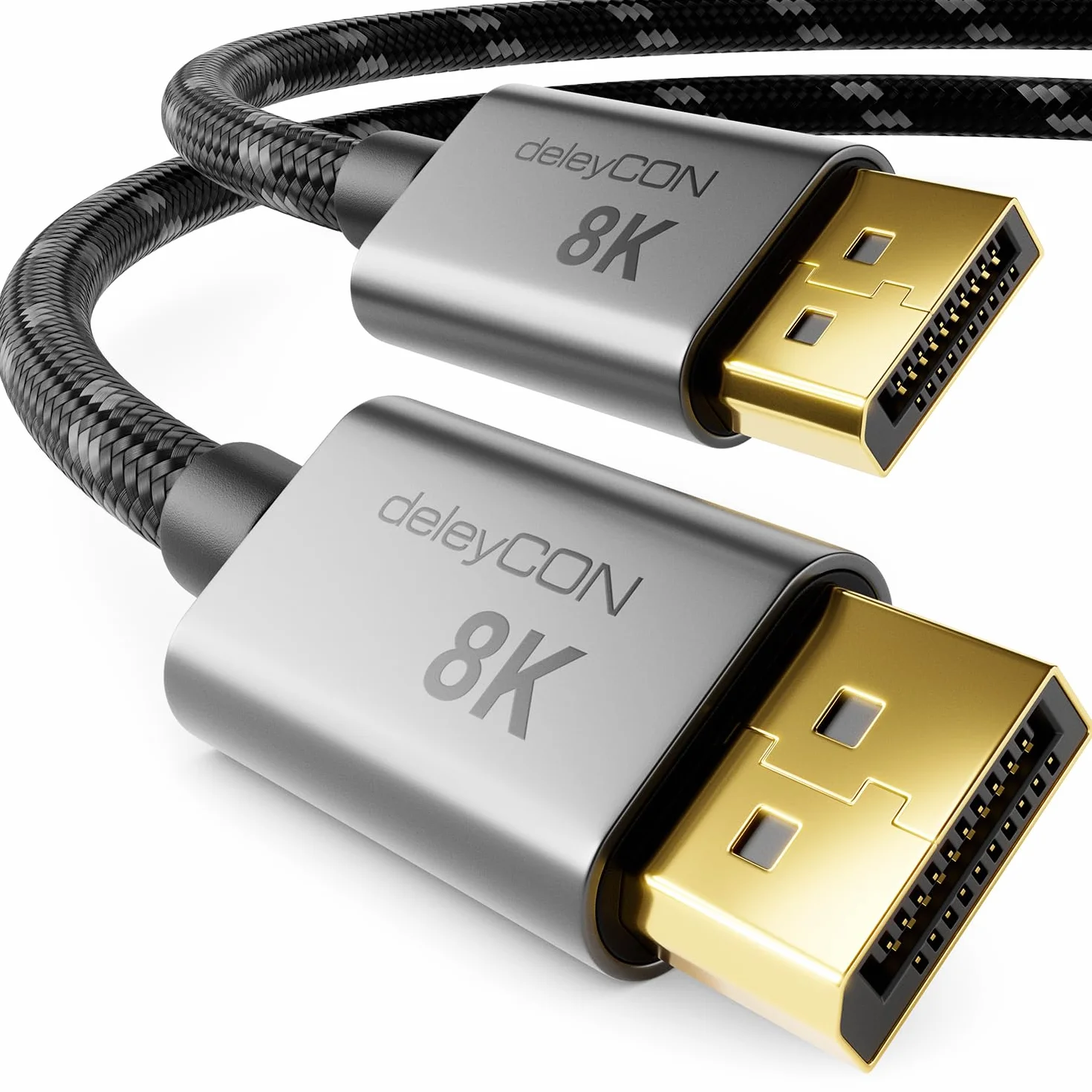 deleyCON 8K DisplayPort 1.4 Kabel 3,0m 32.4Gbps 8K@60Hz 4K@165Hz 2K@360Hz HBR3 UHD HDR HDCP 2.2 G-Sync FreeSync