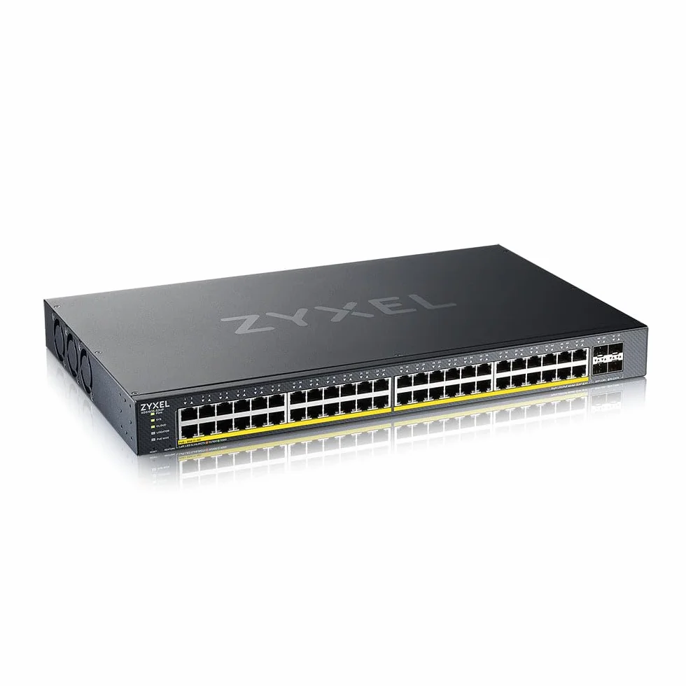 Zyxel Nebula 48-Port Gigabit Ethernet Smart managed Switch with 4 10G SFP+ Slots and Hybrid Cloud mode [XGS1935-52] | 44x GbE + 4x 10G SFP+ Porty, NebulaFlex, Smart-Managed L3, Smart Fan, Rack Mounting Kit