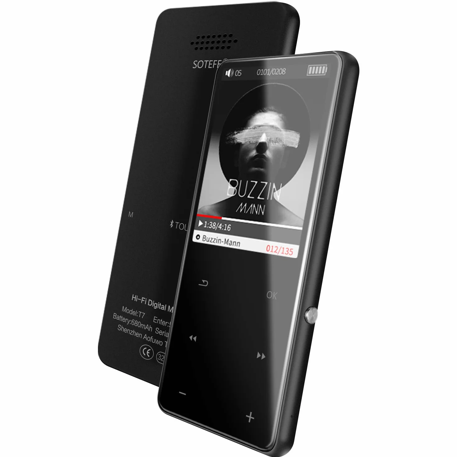 Odtwarzacz MP3 32 GB Bluetooth 2.5D ekran dotykowy przycisk cyfrowy przenośny odtwarzacz MP3 z radiem FM głośnik wideo Hi-Fi muzyka super dźwięk dyktafon A-B Repeti obsługa karty do 128 GB