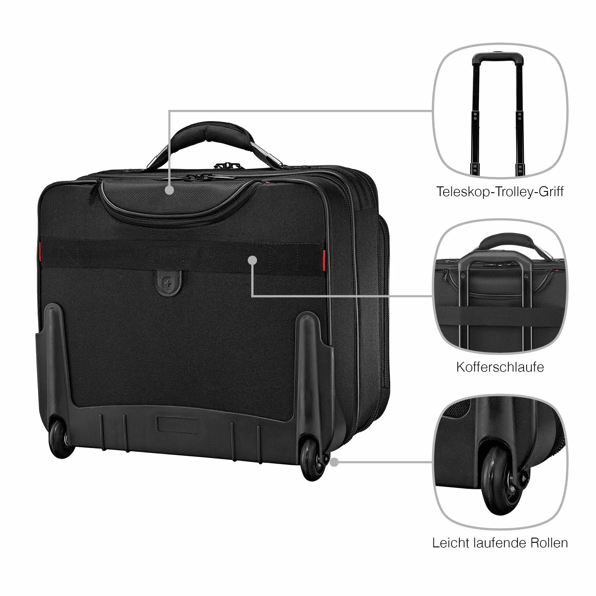 WENGER Synergy torba na laptopa, aktówka z kieszenią na notebooka, organizer, biuro, biznes, podróż, czarna