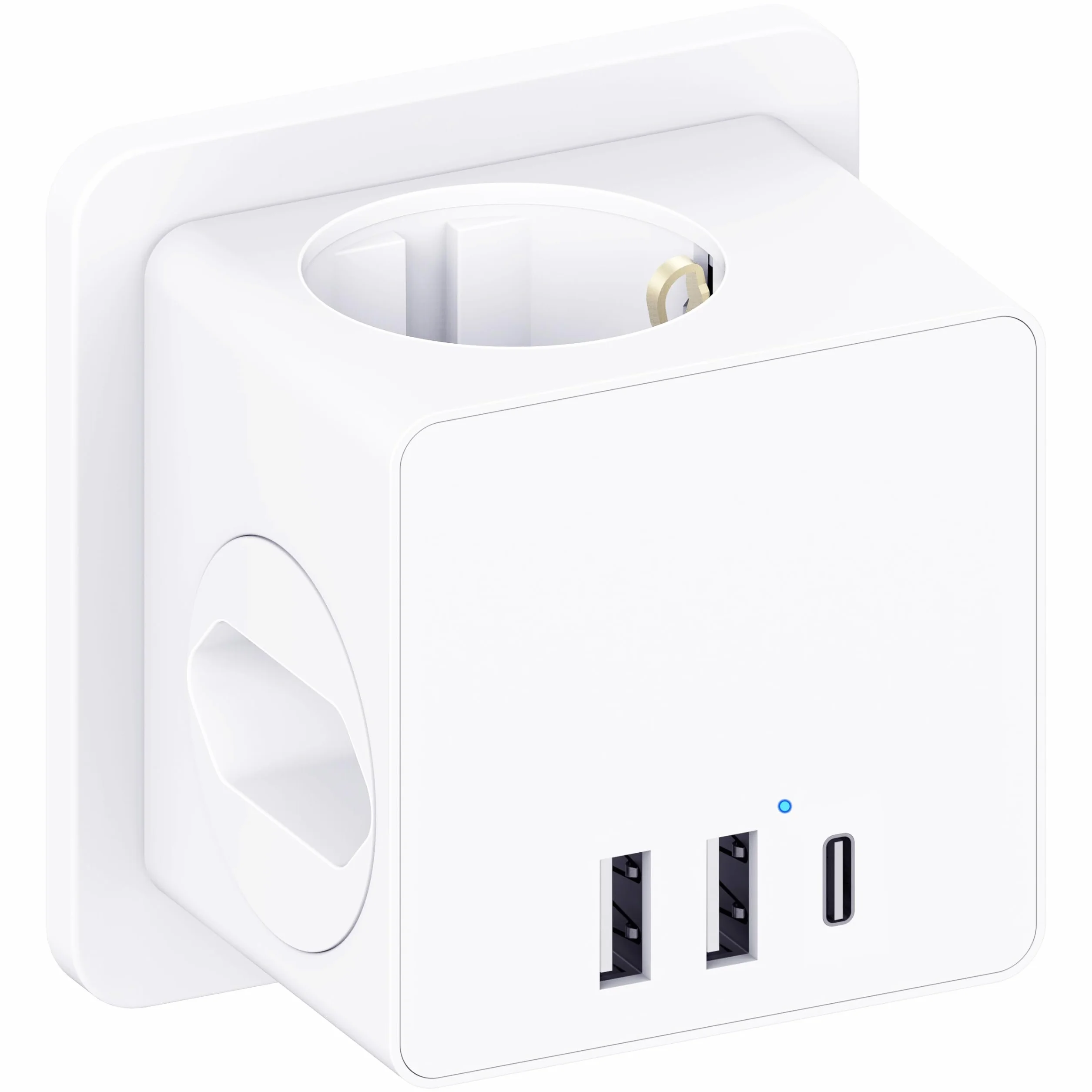 Kostka do gniazdka, bez kabla, z USB C, kostka z USB, 4000 W, listwa zasilająca Cube, listwa zasilająca do gniazdka, adapter do domu i biura