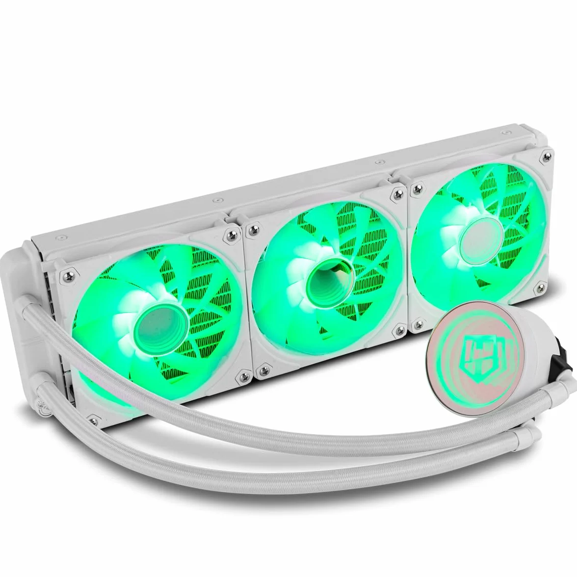 NOX XTREME PRODUCTS HUMMER M-360 - chłodzenie cieczą ARGB, Intel i AMD, 3 wentylatory sterujące PMW 120 mm, miedziana pompa bazowa, potrójny aluminiowy radiator, biały