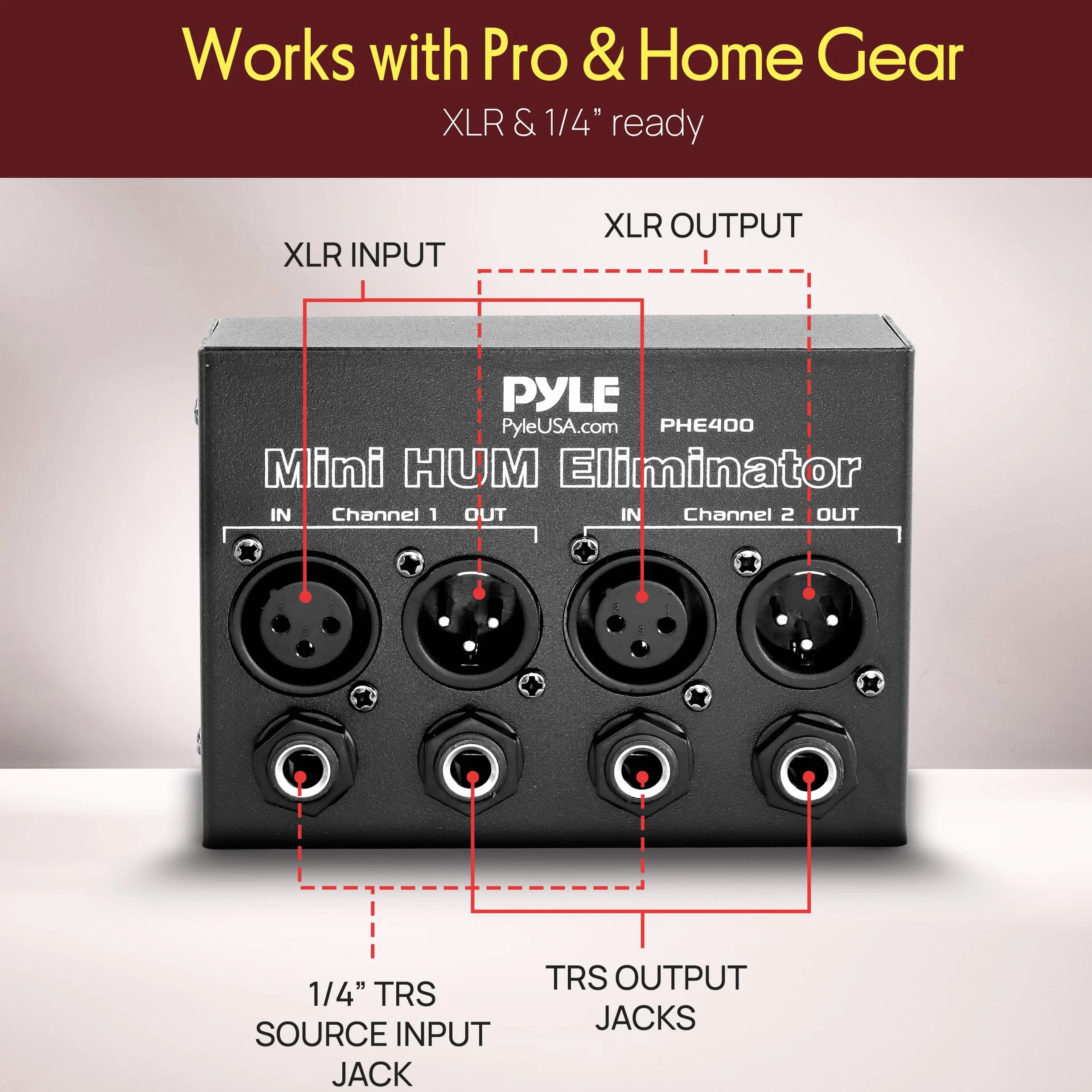 Pyle B00BARTW42 tłumik Box (2-kanałowy) z gniazdami XLR