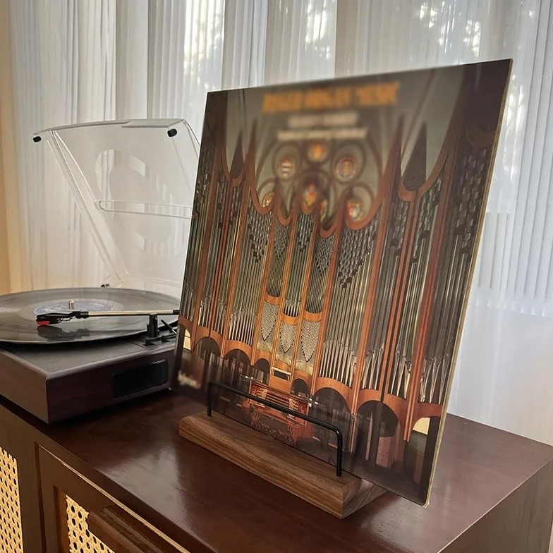 Stojak do przechowywania płyt CD, uchwyt na płyty winylowe, z litego drewna, uchwyt winylowy do wyświetlania płyt, prosty przenośny stojak na albumy, organizer na płyty (kolor: C)