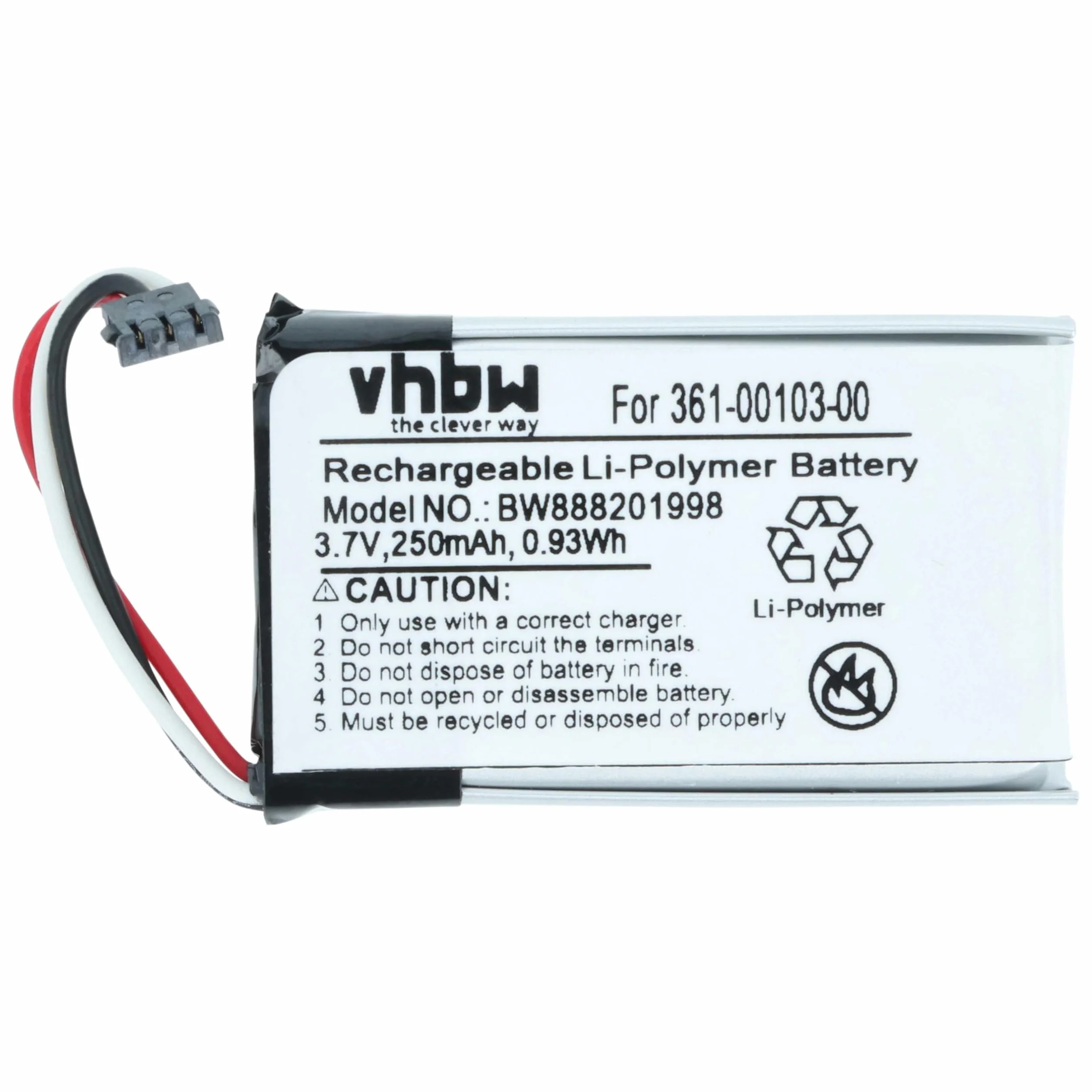 vhbw Bateria zamienna do kamery Garmin 361-00103-00 250 mAh 3,7 V litowo-polimerowa