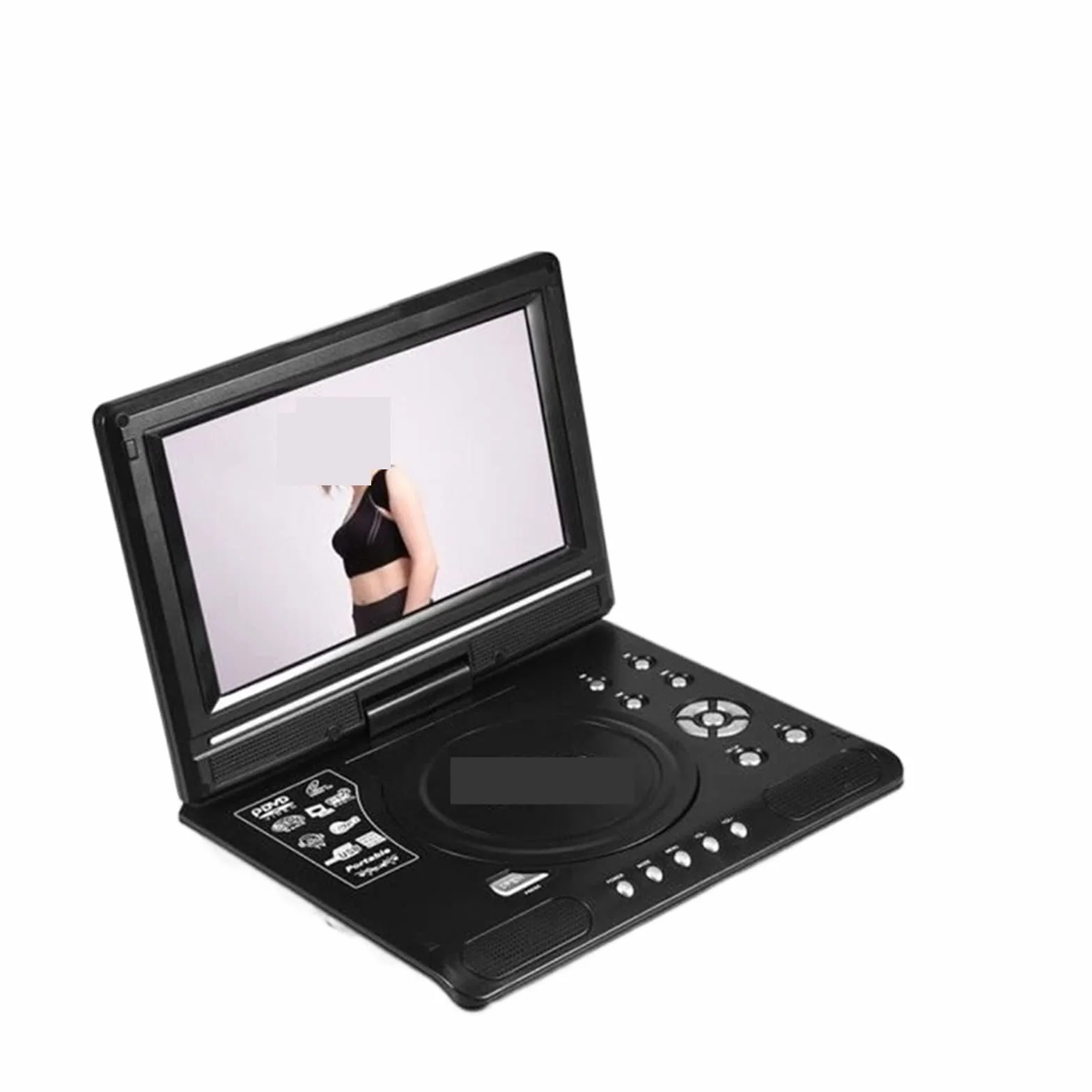 Przenośny odtwarzacz DVD,Odtwarzacz DVD, 9,8-calowy przenośny domowy samochodowy odtwarzacz DVD VCD CD z grami Odtwarzacz telewizyjny USB Adapter radiowy,for Home, Car
