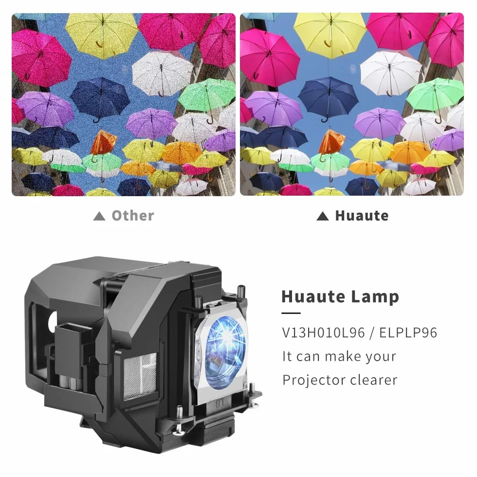 V13H010L96 Zapasowa lampa do projektora kompatybilna z Epson ELPLP96 EB-108 EB-2042 EB-970W EB-990U EB-990U EB-S39 EB-S41 EB-U05 W05 W39 W42 EH-TW56 00 TW: 650 EX-X41 VS92