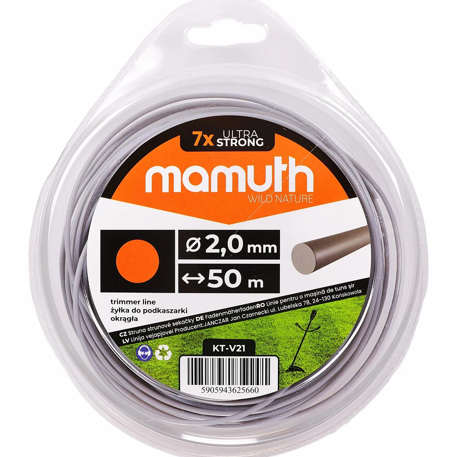 MAMUTH żyłka do podkaszarki 50 m 2,0 mm