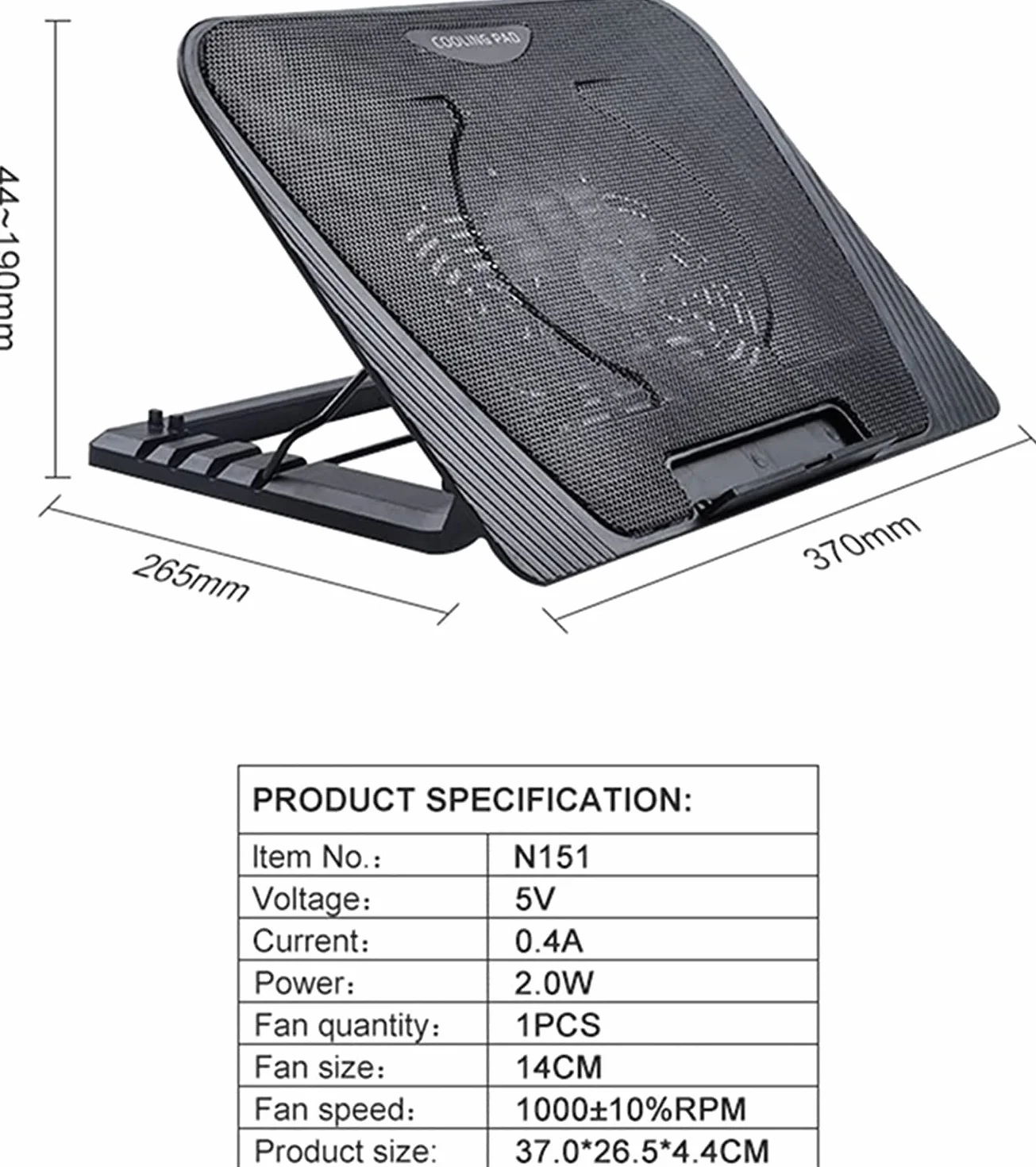Chłodziarka do Laptopa Przenośny Chłodnica Do Laptopa Podstawka Chłodząca Do Laptopa Podstawka Chłodząca Do Notebooka Z Jednym Wentylatorem I 2 Portami USB Stojak na Wentylator do Laptopa