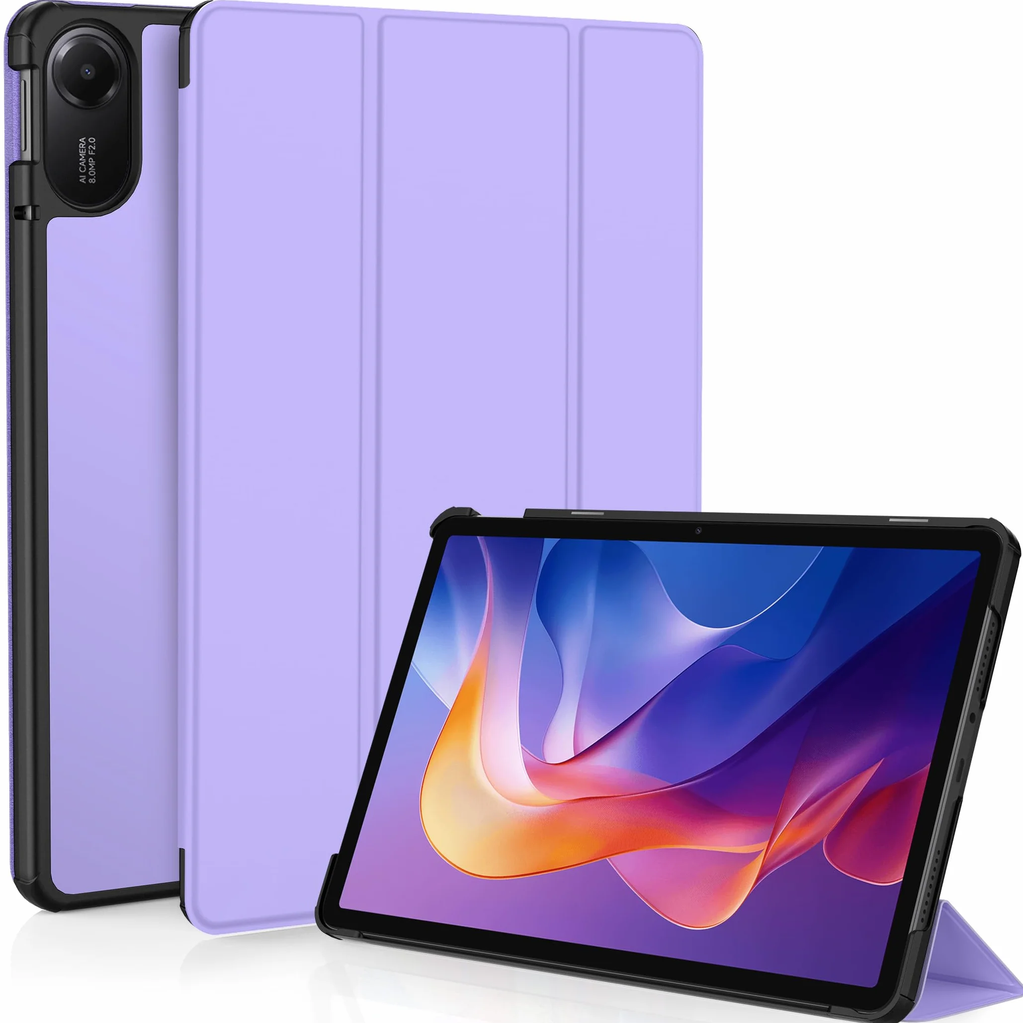 Etui do Xiaomi Redmi Pad 2 11 cali, ochronne, ultra cienka skóra poliuretanowa, stojak, automatyczne wygaszanie (fioletowe)