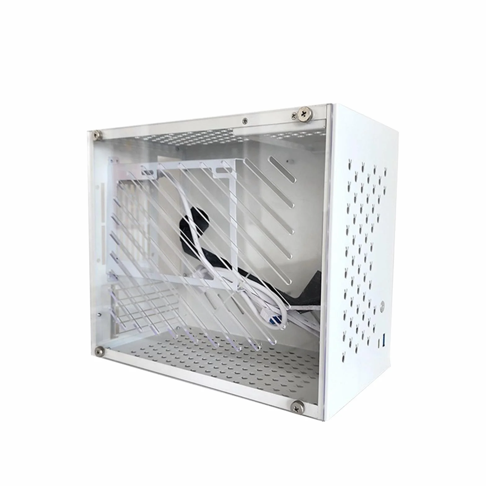 Kompaktowa Obudowa PC Tower, Obsługuje płytę główną ITX/MATX 280 Mm GPU, 5 Wentylatorów, Chłodnica Cieczy 120 Mm, 3 Gniazda PCIe, Zasilanie ATX/SFX, 294 X 250 X 160