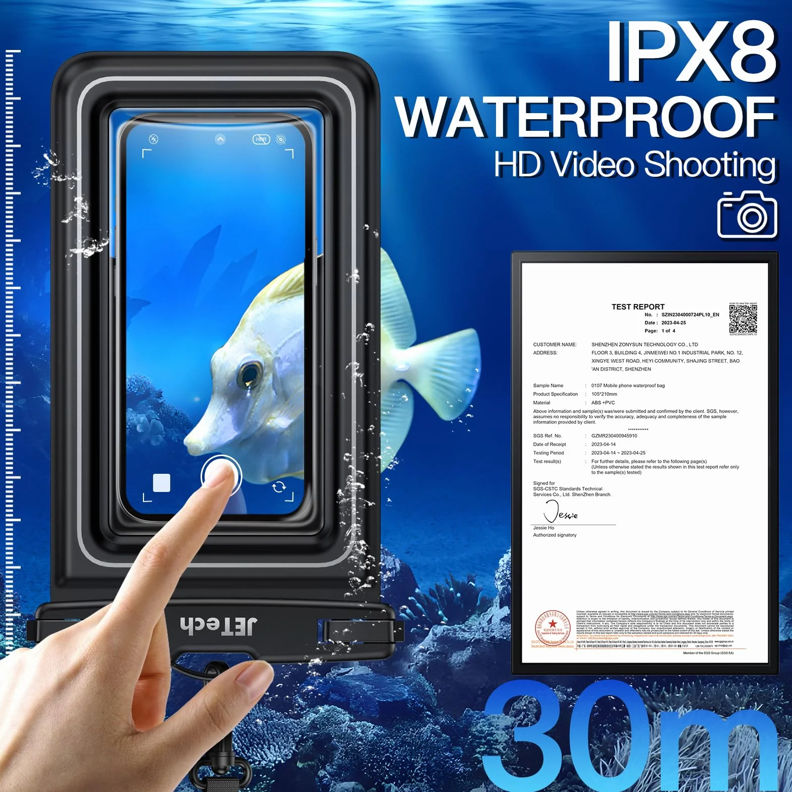 JETech Pływające Wodoodporne Sakiewka na Telefon, 2 Sztuki Woda Dowód Etui na iPhone 17e 17 16e 16 15 Air Pro Max Plus, Galaxy S26 S25 Ultra, Pixel 10 Series i Inne dla 7 Cala, Sucha Torba IPX8