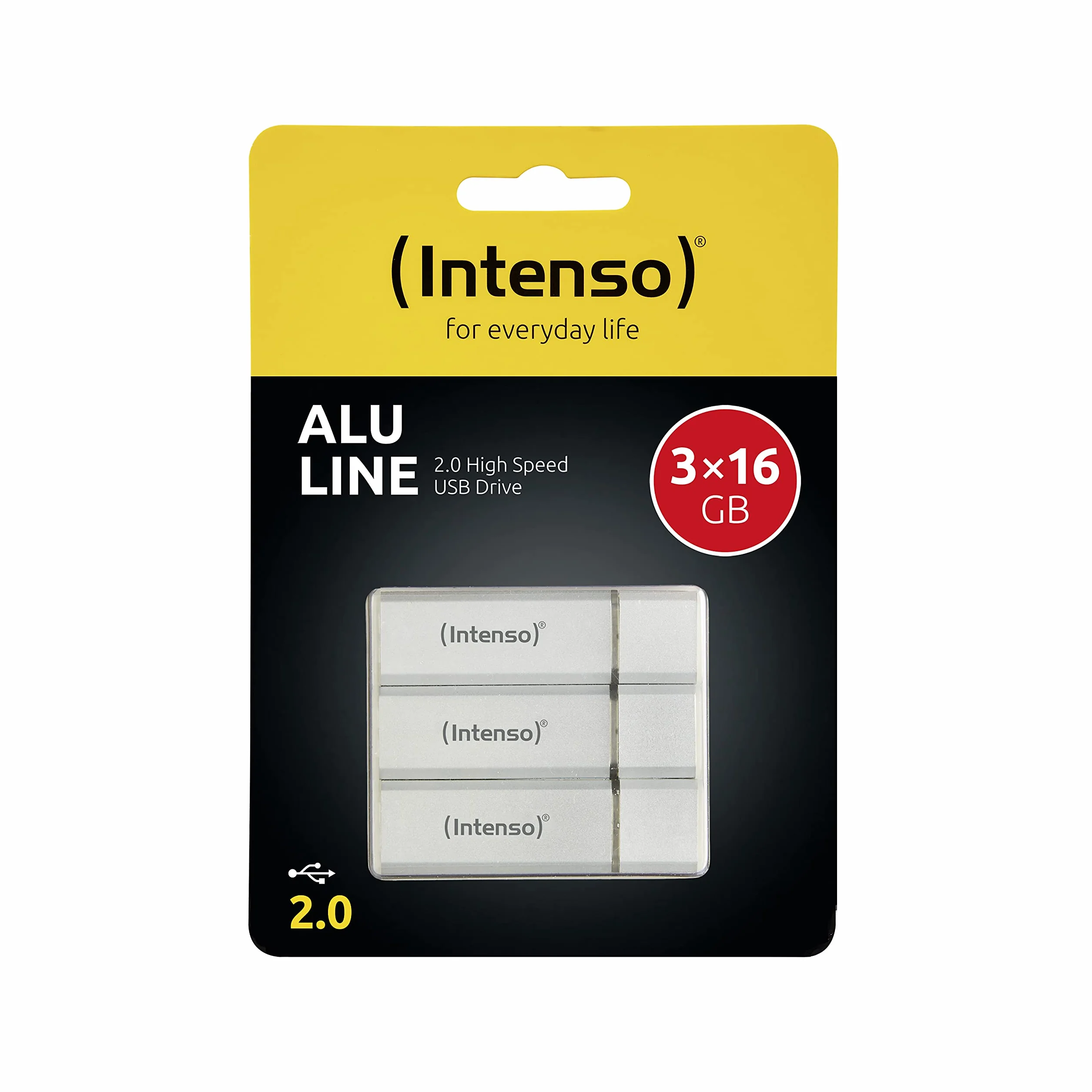Intenso Alu Line 3 x 16 GB pamięć USB 2.0 srebrna (potrójne opakowanie)