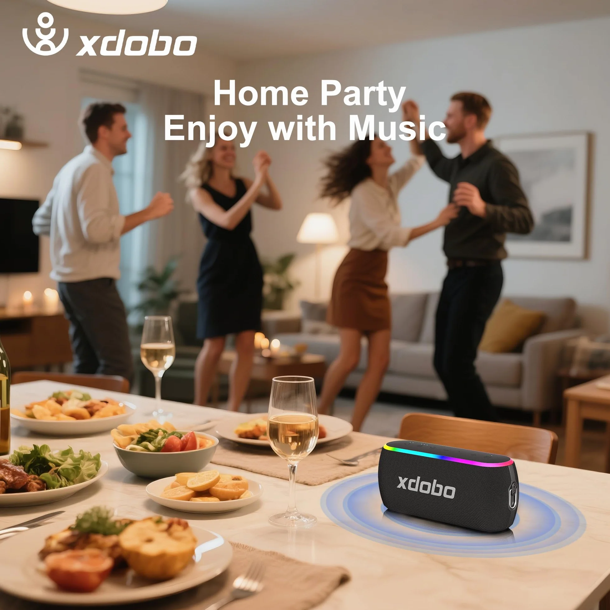 xdobo X8 III przenośny głośnik Bluetooth, 60 W ze światłami RGB, dźwięk przestrzenny TWS, typ C