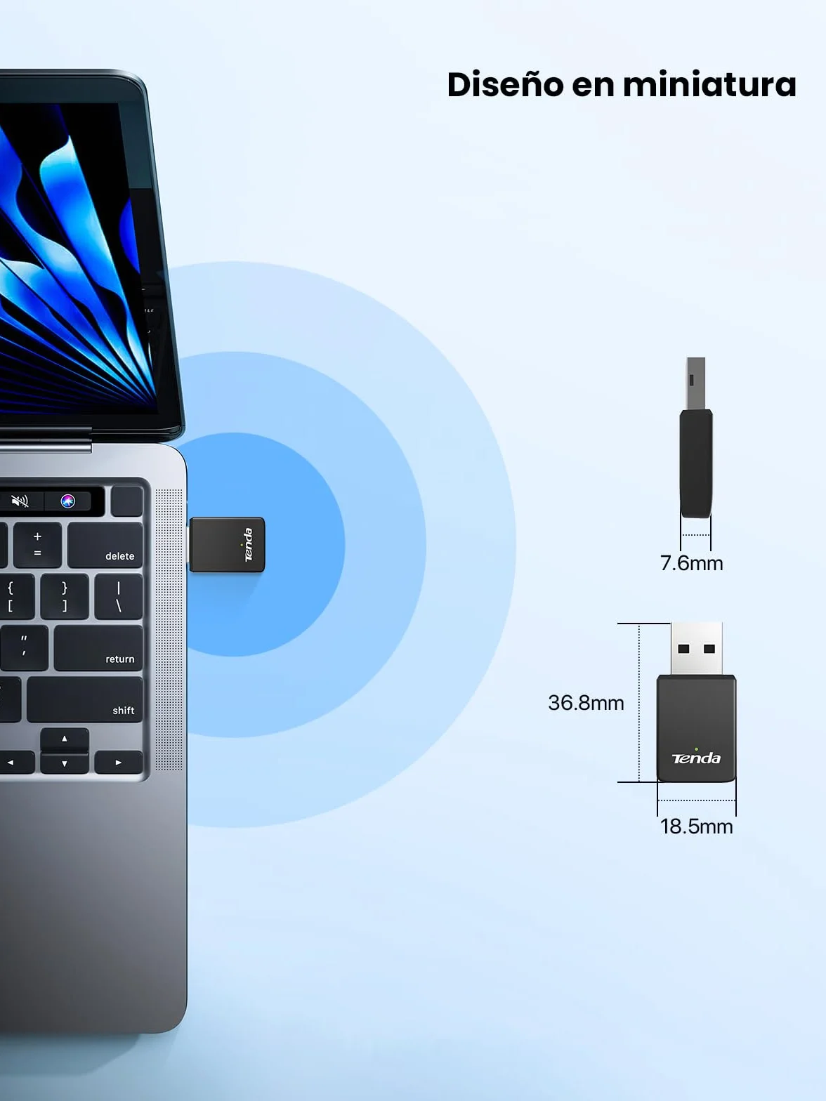 Tenda AX900 Wi-FI 6 Dongle Wi-FI - Dwuzakresowy bezprzewodowy adapter USB do PC/biura/laptopa - mały rozmiar - Plug & Play - USB2.0 - miękki tryb AP-obsługuje Windows 7/10/11/Linux 3.10+/UOS(U11)