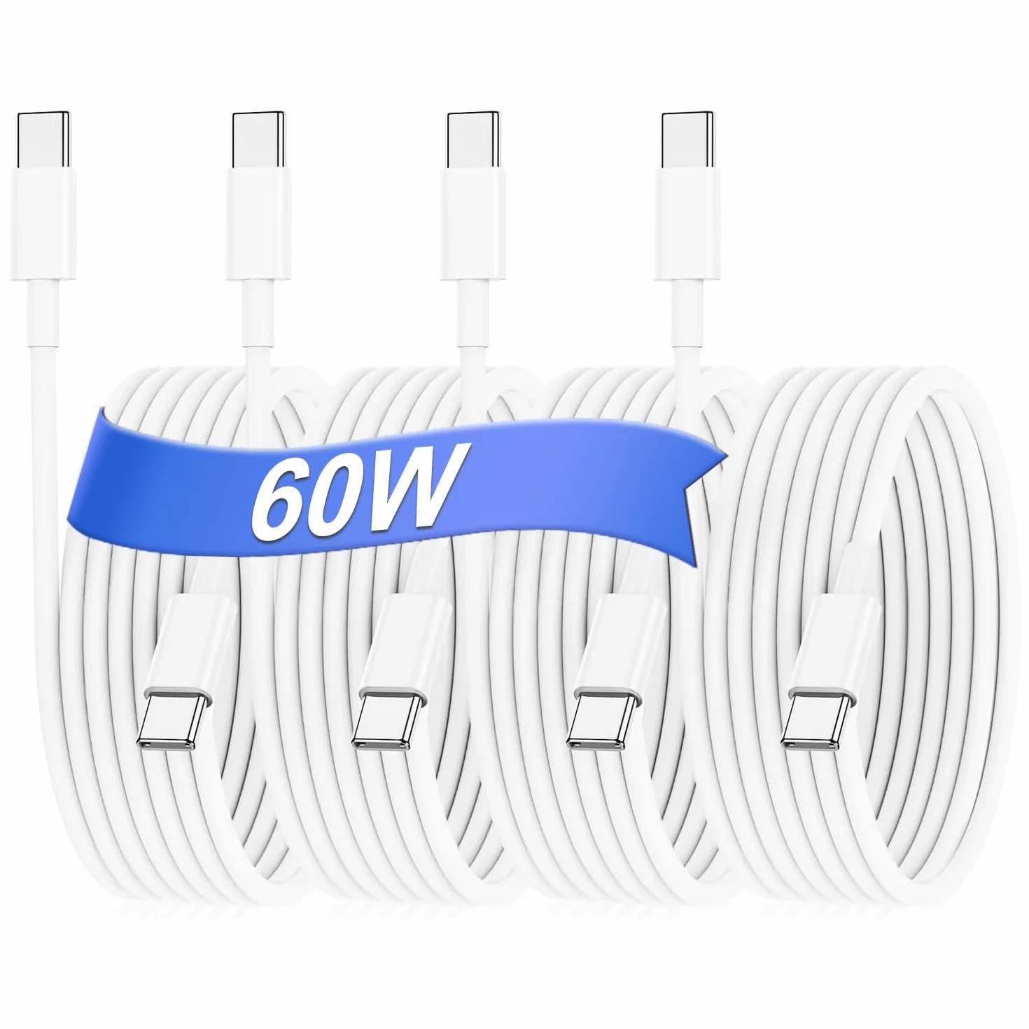 Kabel USB C do USB C do MacBooka Pro, iPada Pro 12,9, 11 cm, Pad Air 5 4, Mini 6, 4 kable do szybkiego ładowania 0,9 m, kompatybilne z iPhone 15/Plus/15 Pro/Pro Max / Mac, 4 sztuki w zestawie