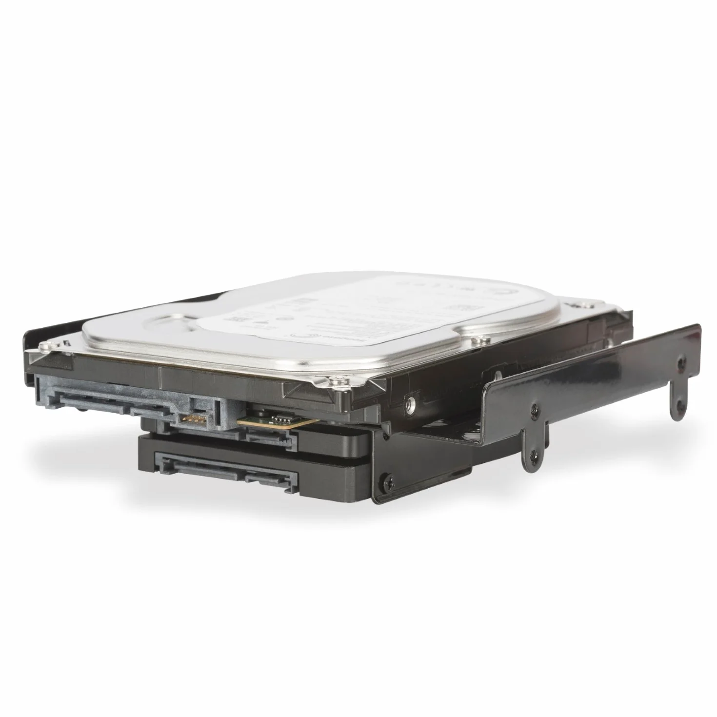 Ewent EW7002 Uchwyt adaptera do 4 HDD/SSD 2.5" lub 1 HDD 3.5" + 2 HDD/SSD 2.5" na obudowie gniazda PC 5.25", śruby w zestawie, czarny