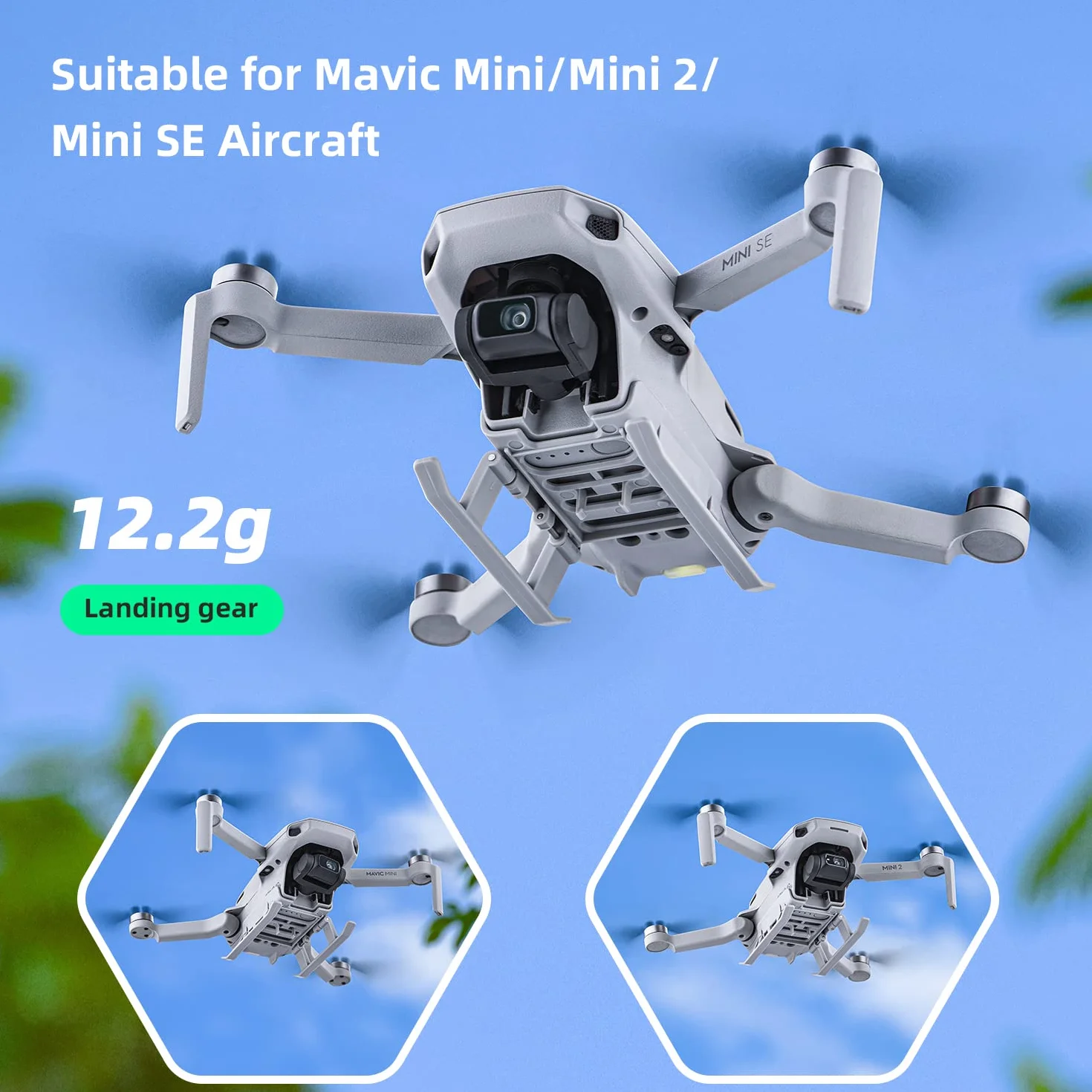HeiyRC Podwozie Przedłużenie 4K dla DJI Mini 2 SE/Mini 2/Mini SE/Mavic Mini Drone Składany