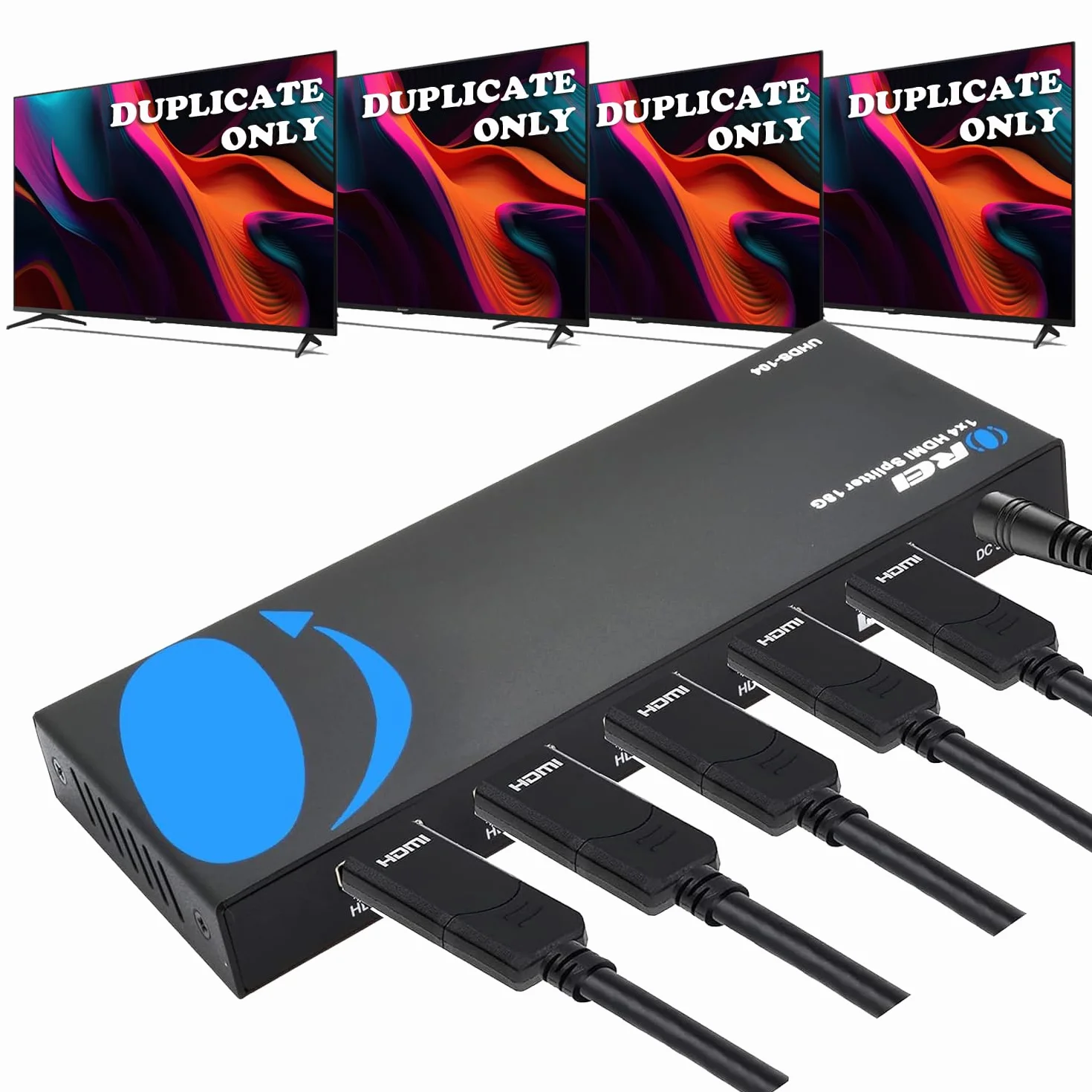 Orei UltraHD 4K przy 60 Hz 1 x 4 rozdzielacz HDMI 1 na 4 wyjścia 4 porty 4: 8-bitowy - HDMI 2.0, HDCP 2.18 Gb/s
