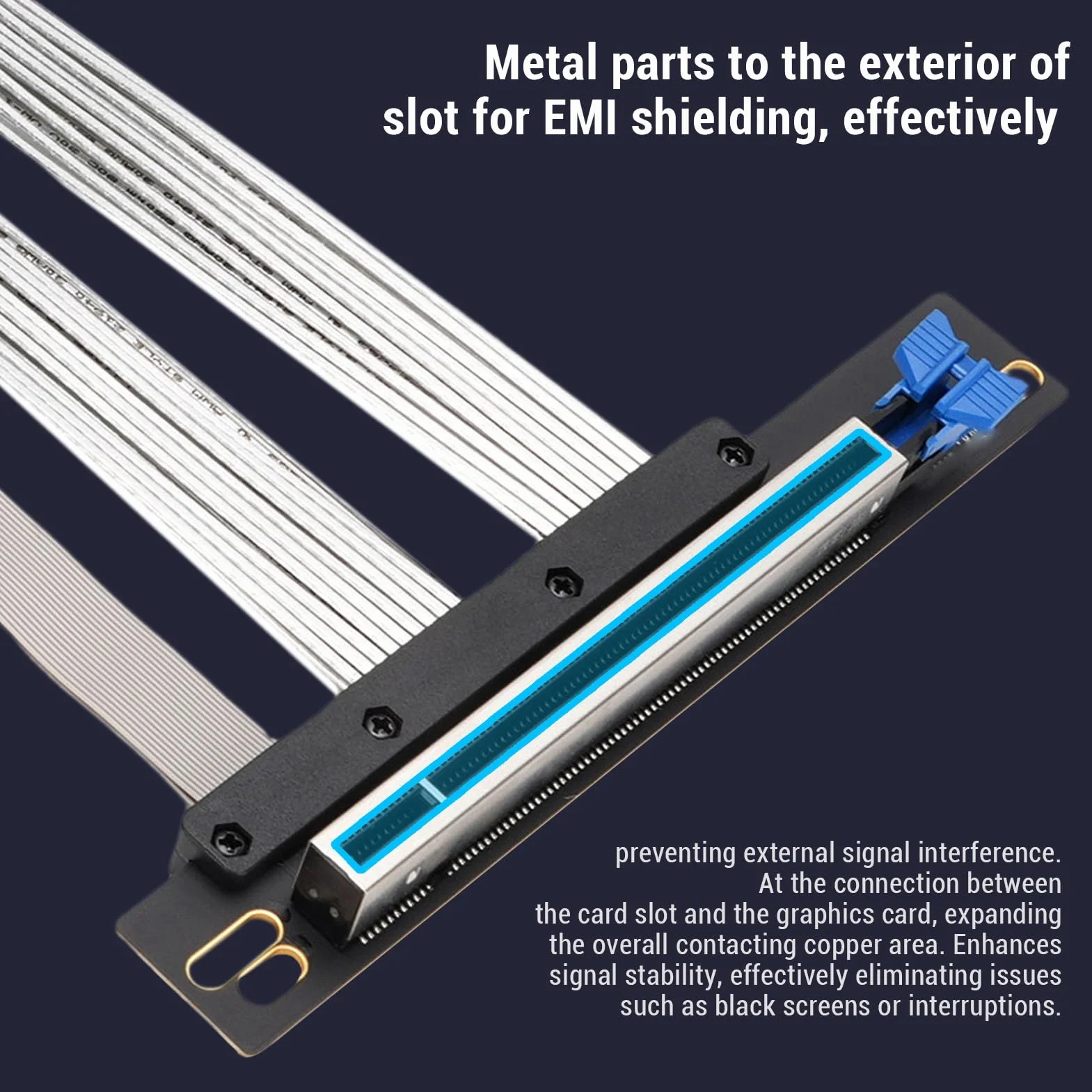 KIMISS Kabel Nośny PCIe 5.0 128 GB/s — Rozszerzenie Karty Graficznej GPU Gen 5 dla RTX 4090, 5090 — Elastyczna Konstrukcja Zapewniająca Ekstremalne Granie i Optymalne Chłodzenie (30cm)