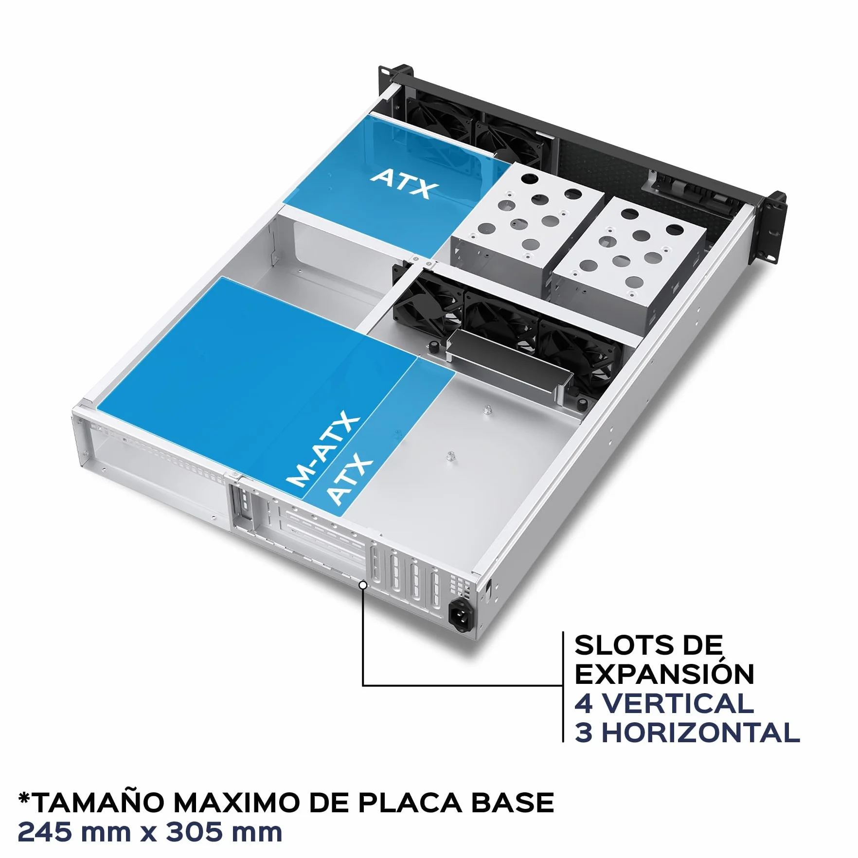 Box Rack 19" 2U 600 mm ATX Unykach UK2130 – profesjonalna podwozie serwerowe, 6 kieszeni (4 x 3,5 + 2 x 2,5), USB-C 3.2, 5 wentylatorów PWM w zestawie, obsługa wysokiej klasy procesorów graficznych