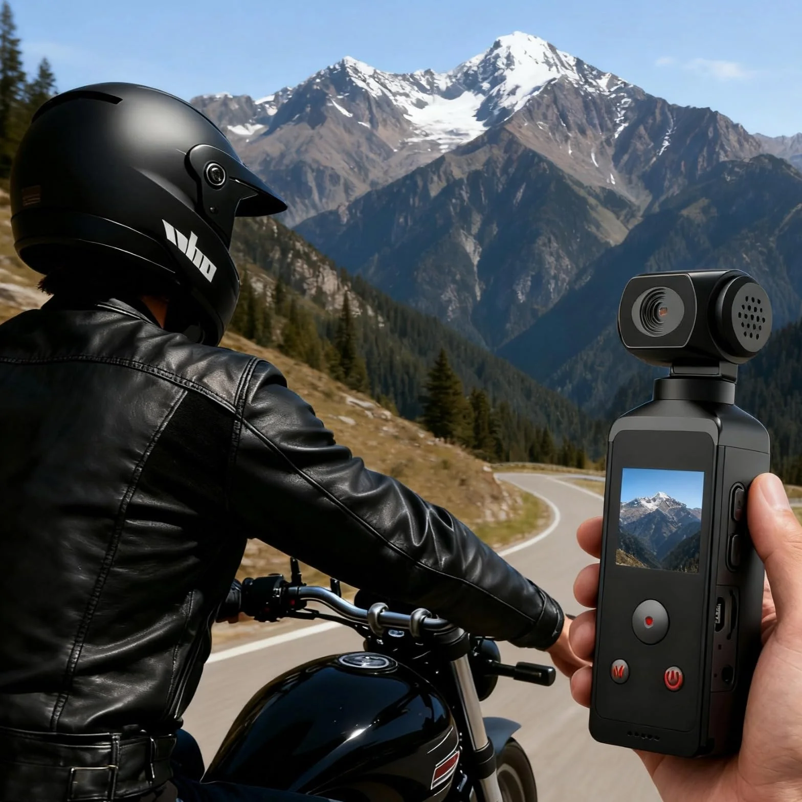 Kamera 4K Ultra High Definition 1080P, rozmiar kieszonkowy, obrotowy obiektyw 270°, przewód mikrofonowy o długości 36 m, wodoodporna obudowa, kamera sportowa do motocykla, 11,7 x 3,4 x 2,6 cm