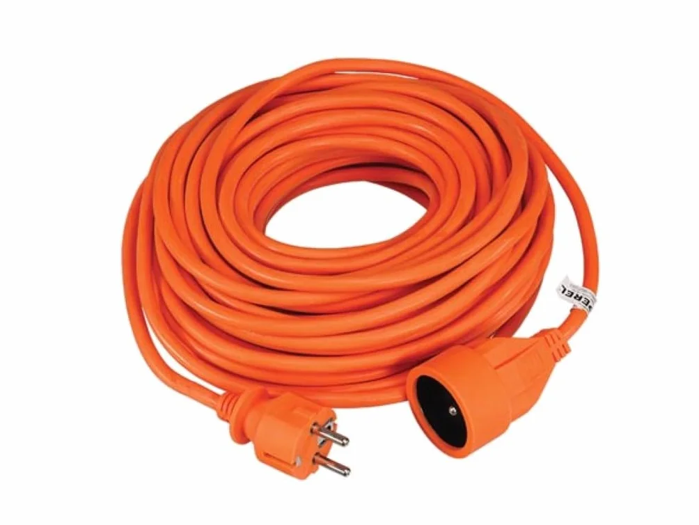 Perel Przedłużacz, H05VV-F 3G1.5, 20 m, 16 A/230 V, 3500 W, typ E/F, do użytku wewnętrznego, PVC, pomarańczowy