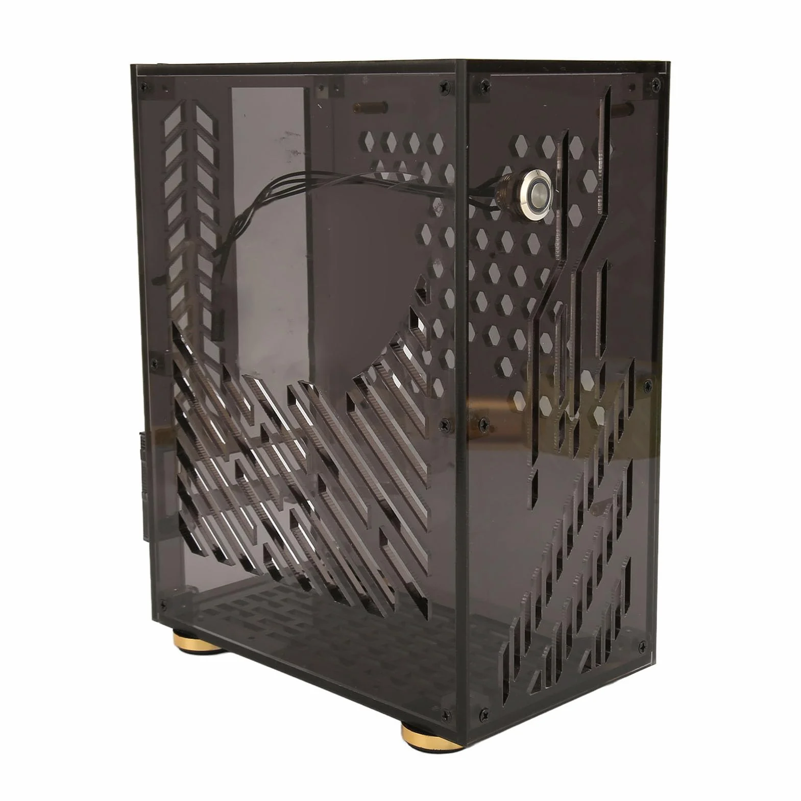 Obudowa Mini ITX Przezroczysty panel akrylowy Chłodzenie 360 ​​stopni Kompaktowa, lekka obudowa Mini PC dla entuzjastów majsterkowania i małych konstrukcji Pojemność 4,3 l Rozmiar (Czarny)