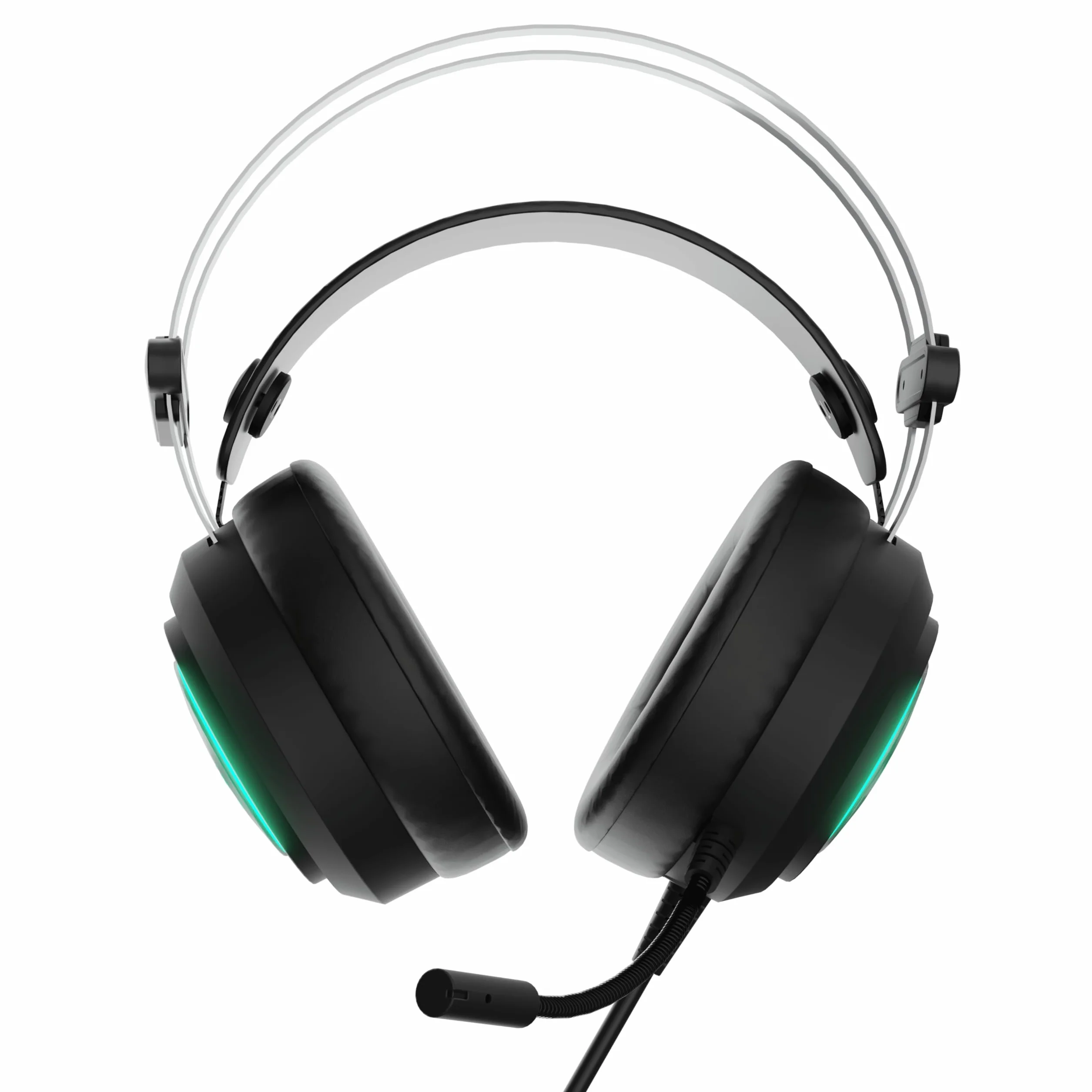 NEWSKILL Drakain V2 słuchawki do gier z kablem jack 3,5 mm i USB, dynamiczny RGB, elastyczny mikrofon, wieloplatformowy, czarny