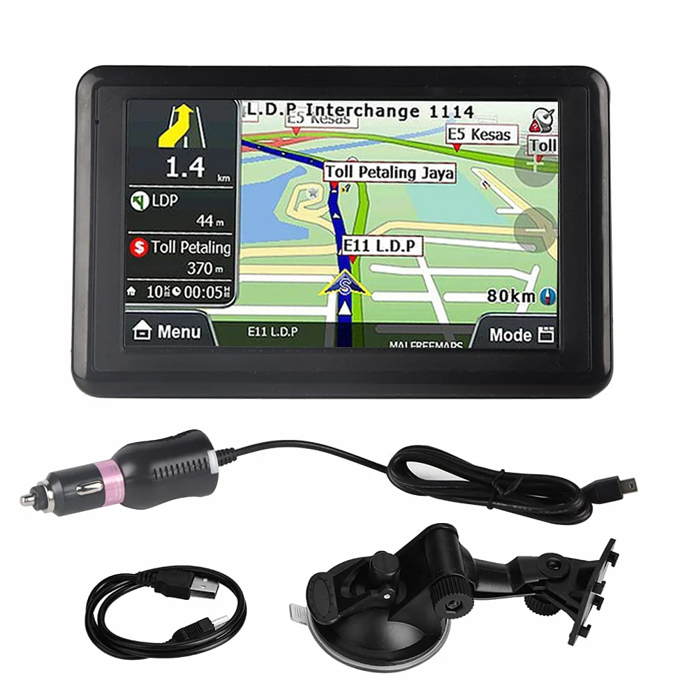 5-calowy ekran dotykowy nawigator samochodowy uniwersalna nawigacja GPS DDR256M 8G MP3 FM mapa Europy 508 do części zamiennych,Samochodowy sprzęt owizualny