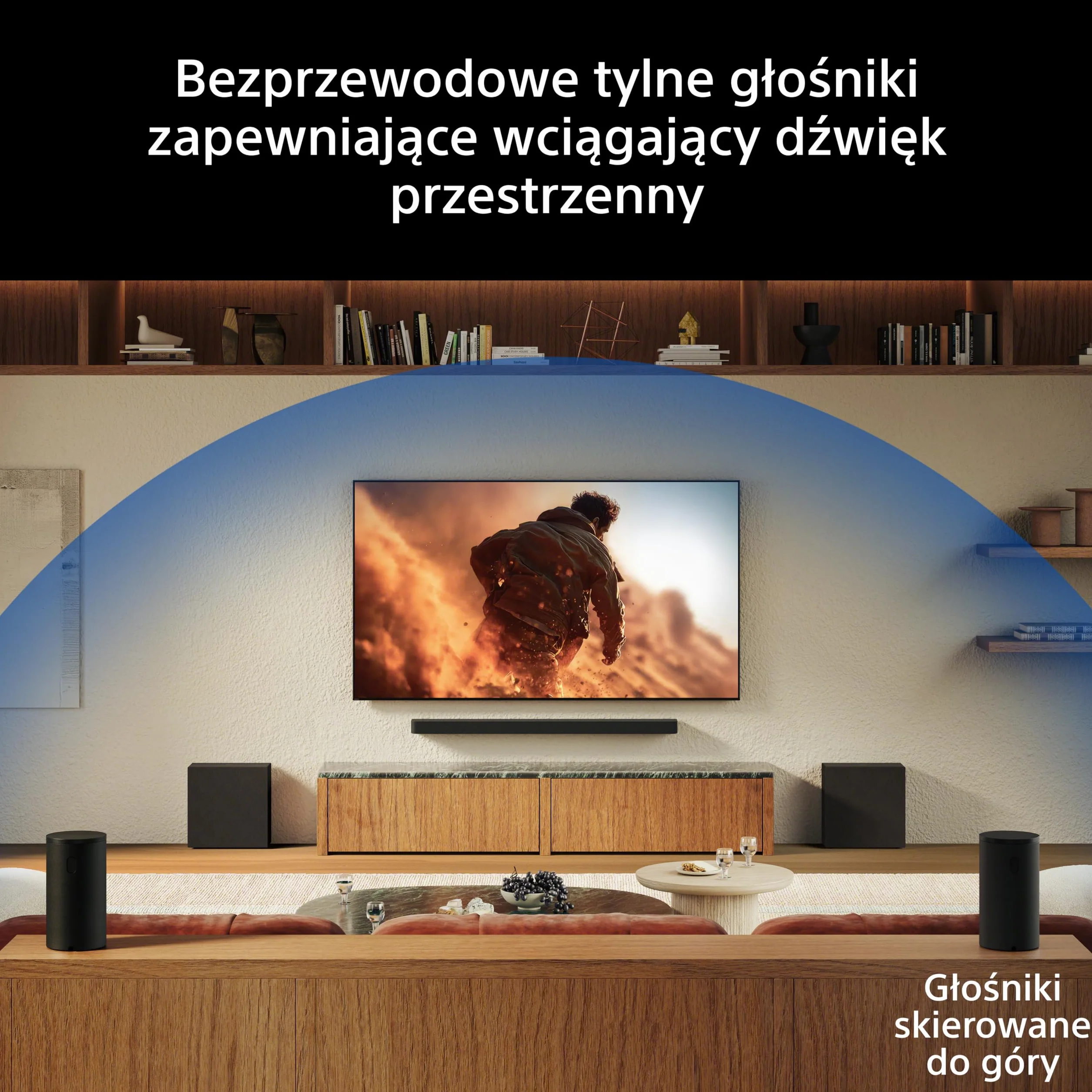 Sony BRAVIA Theatre Rear 9, bezprzewodowe głośniki tylne o mocy 200 W do soundbara/systemu kina domowego, kompatybilne z modelami A9000/A8000/A7100, SA-RS9, model 2026