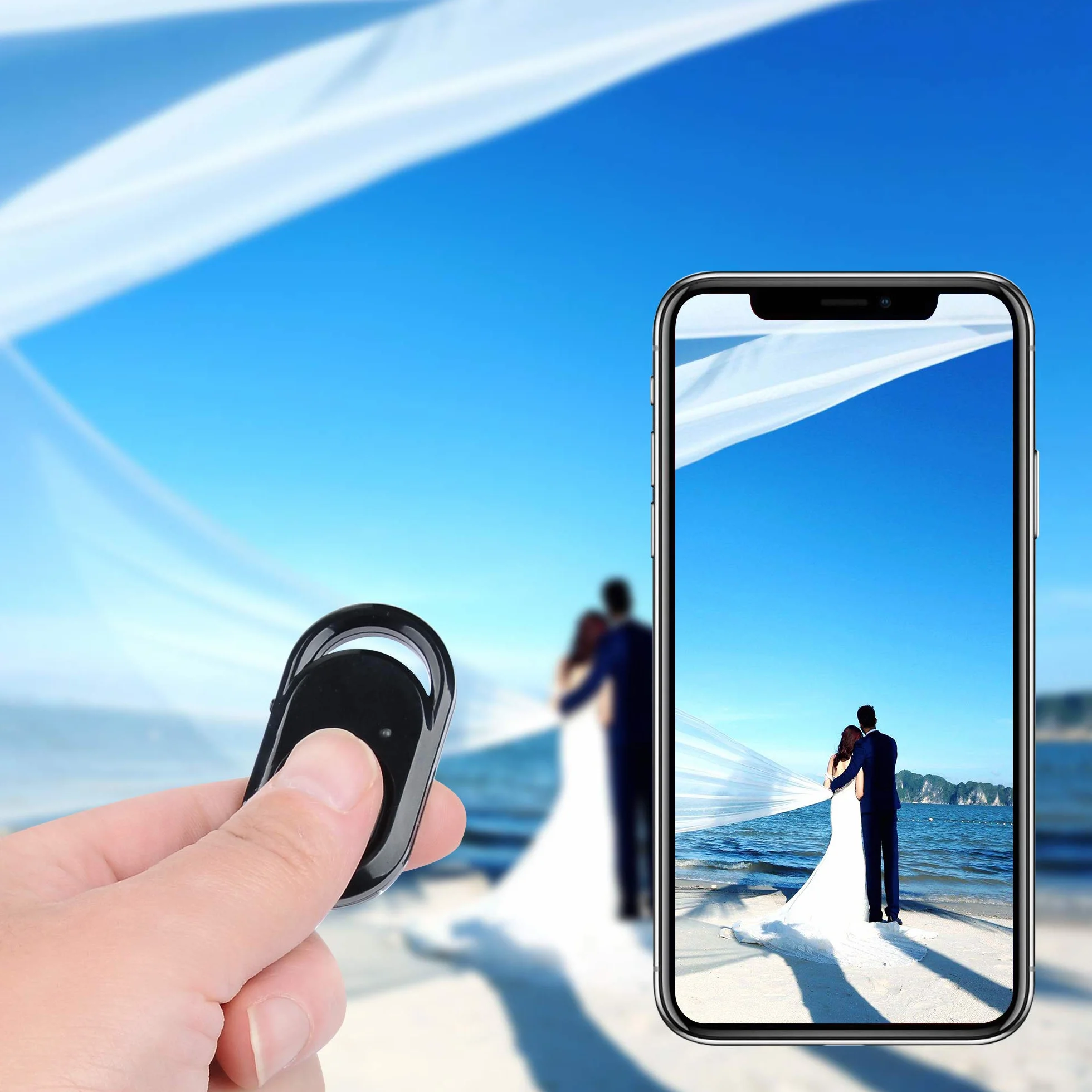 AMATHINGS Pilot zdalnego sterowania Bluetooth, samowyzwalacz, telefon komórkowy do smartfonów i tabletów – wyzwalacz do selfie Bluetooth, zdalna migawka, kompatybilny z iOS i Android (3 sztuki)