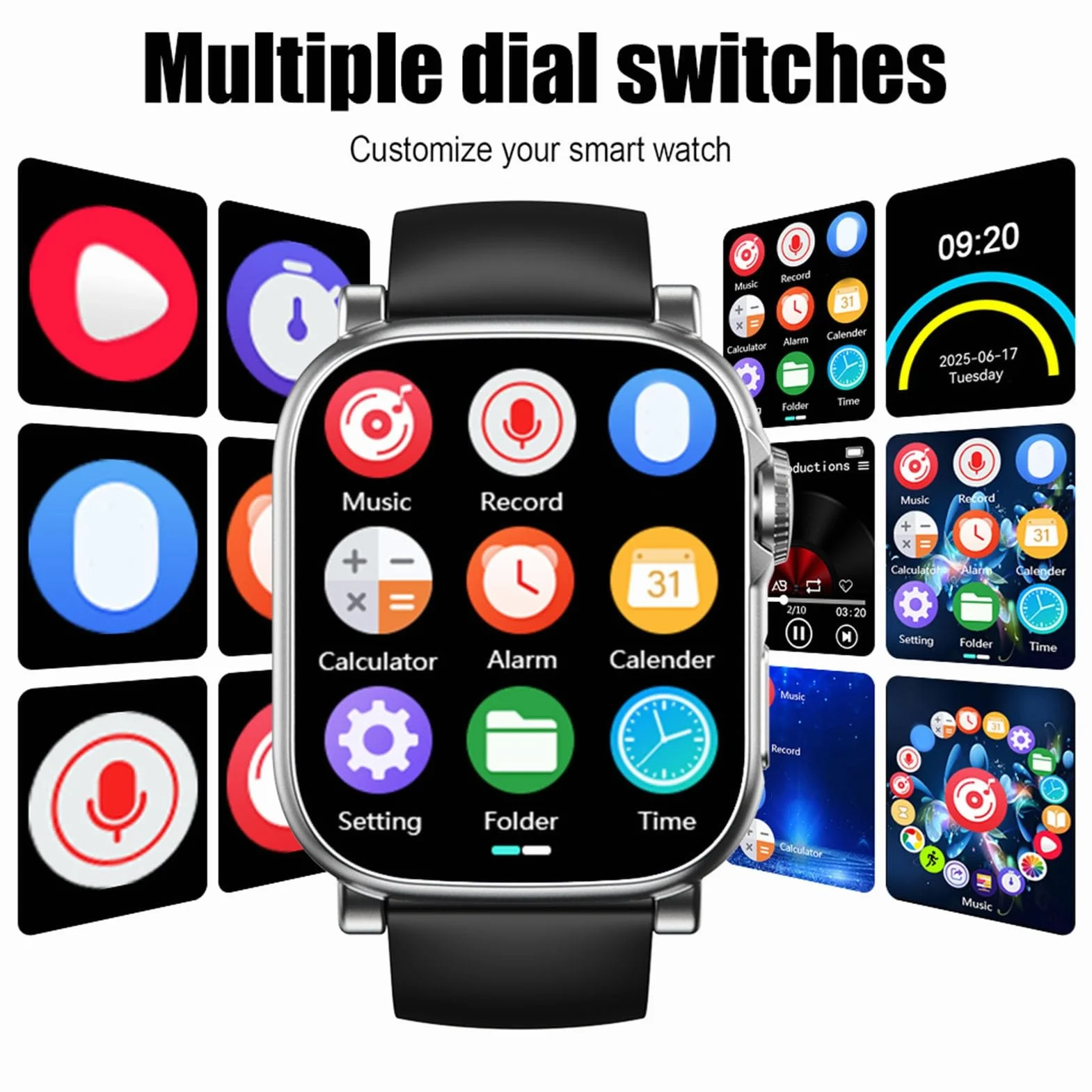 Sxhlseller Przenośny Odtwarzacz MP3 z Bluetooth 5.4, Odtwarzacz Muzyki z 2,01-calowym Ekranem Dotykowym do Biegania Sportowego, Dyktafon, Monitor Fitness (128GB)